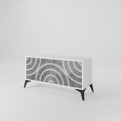 CIRCLE CONCRETE Compact 2-Door TV Cabinet