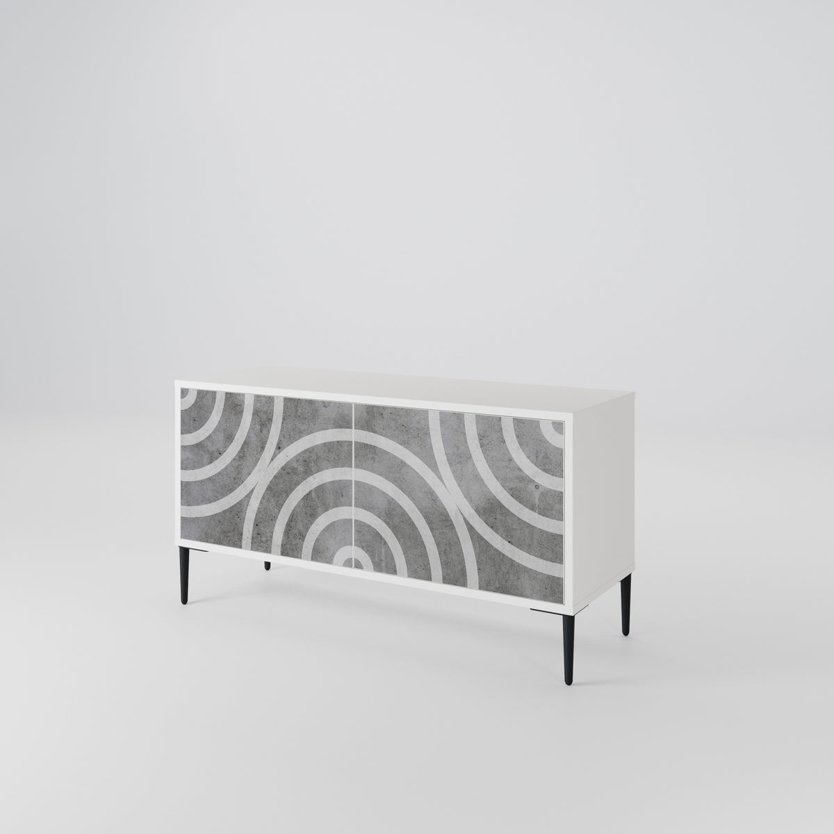 CIRCLE CONCRETE Compact 2-Door TV Cabinet