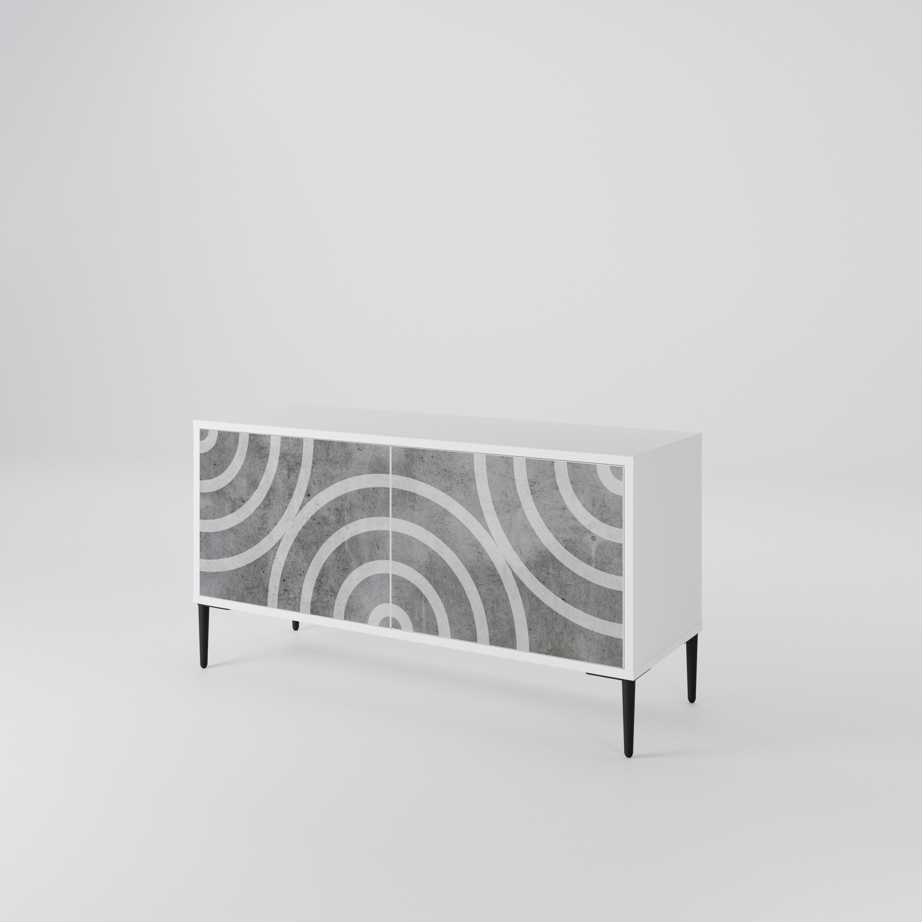 CIRCLE CONCRETE Compact 2-Door TV Cabinet