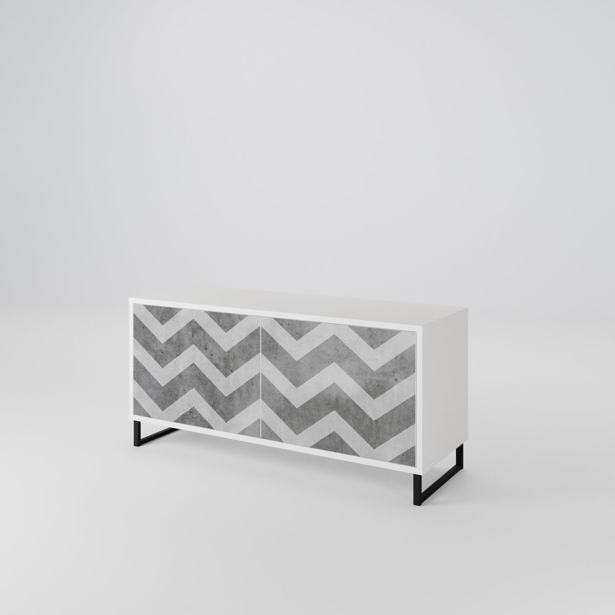 TOUGH ZIG ZAG Compact 2-Door TV Cabinet