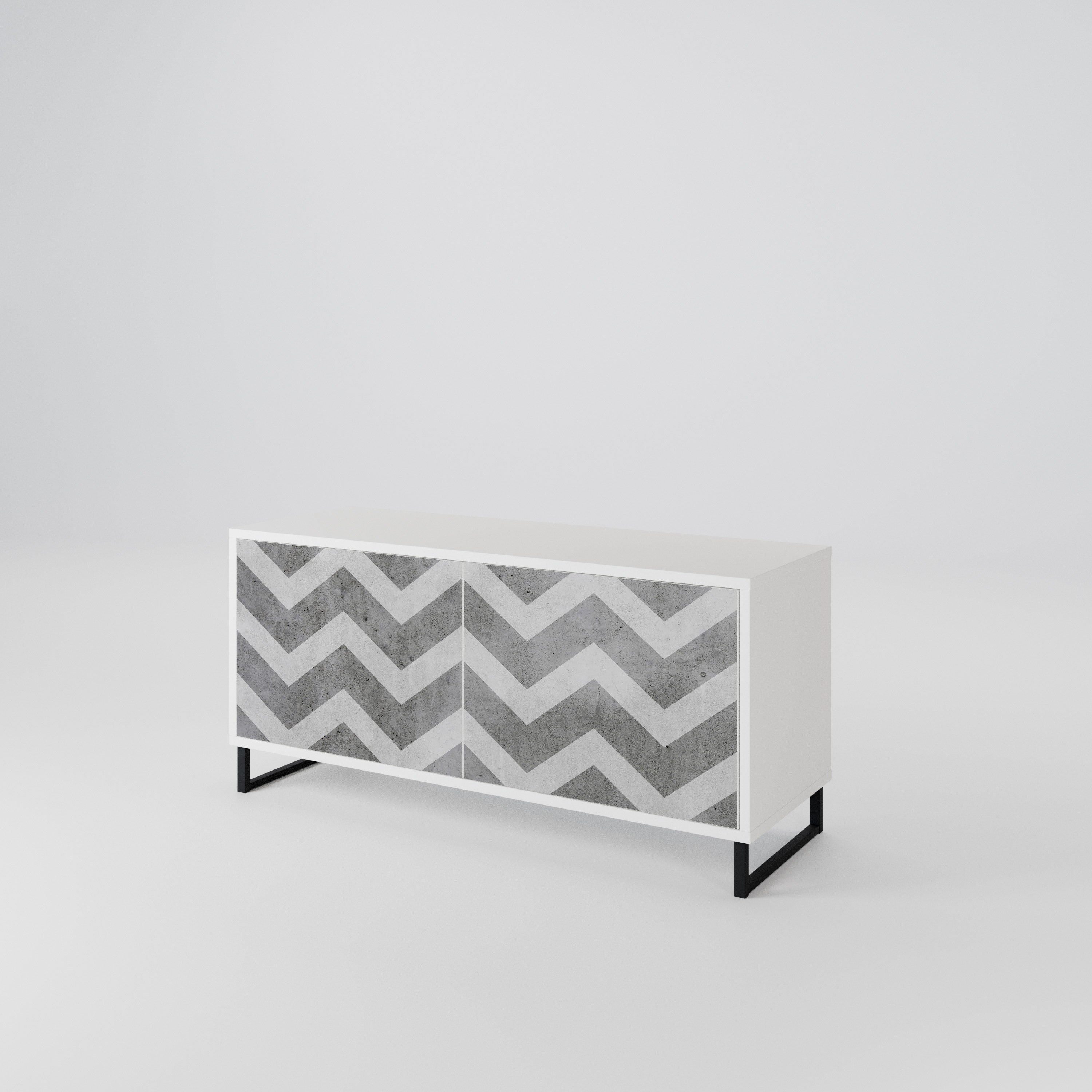 TOUGH ZIG ZAG Compact 2-Door TV Cabinet