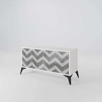 TOUGH ZIG ZAG Compact 2-Door TV Cabinet