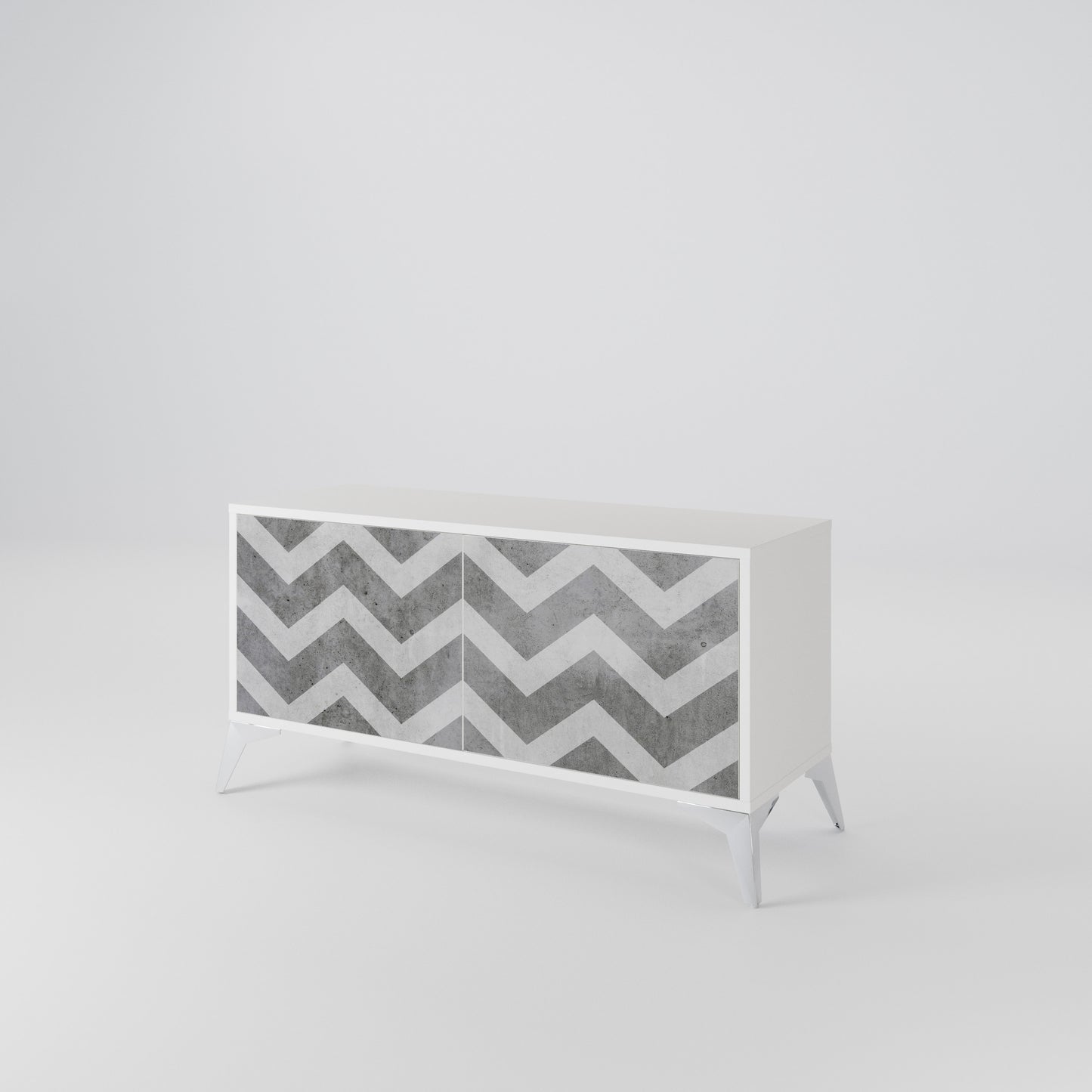 TOUGH ZIG ZAG Compact 2-Door TV Cabinet