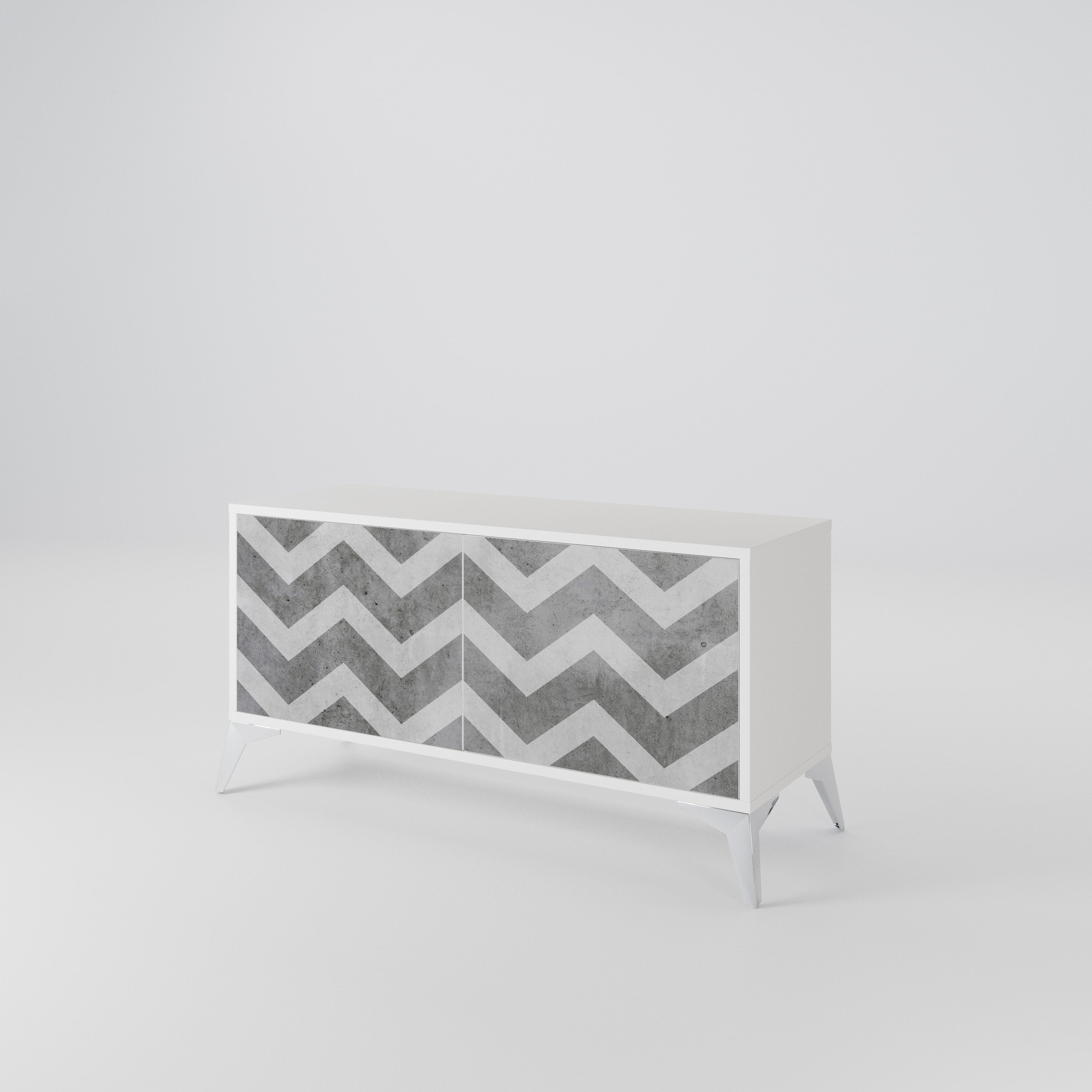TOUGH ZIG ZAG Compact 2-Door TV Cabinet