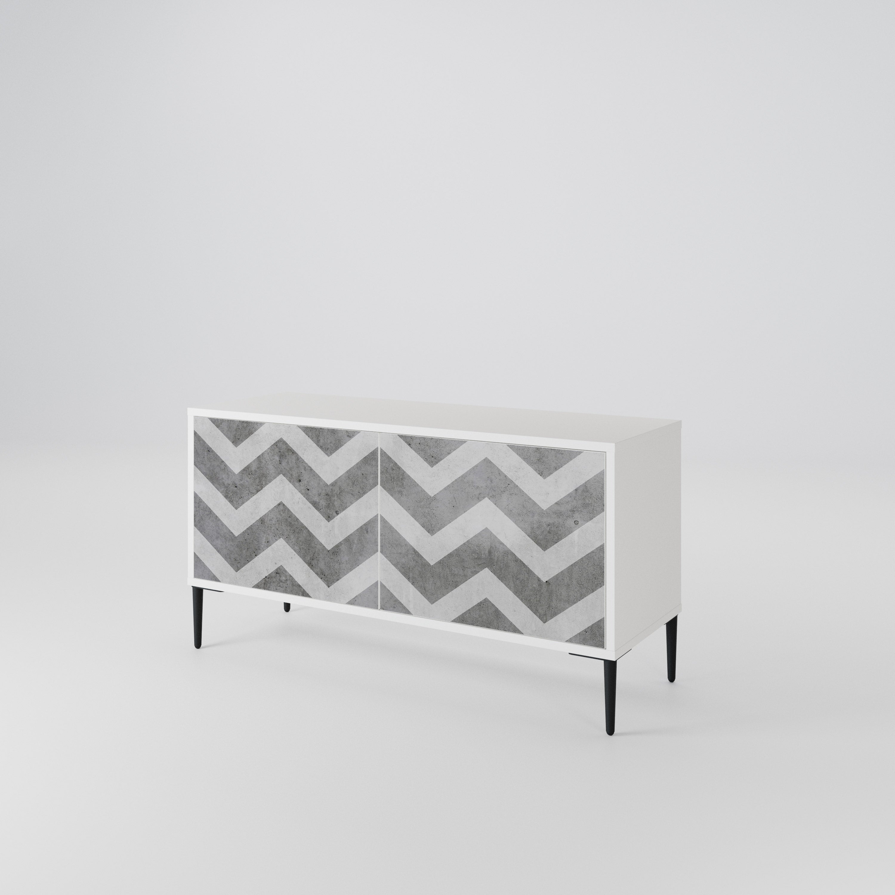 TOUGH ZIG ZAG Compact 2-Door TV Cabinet