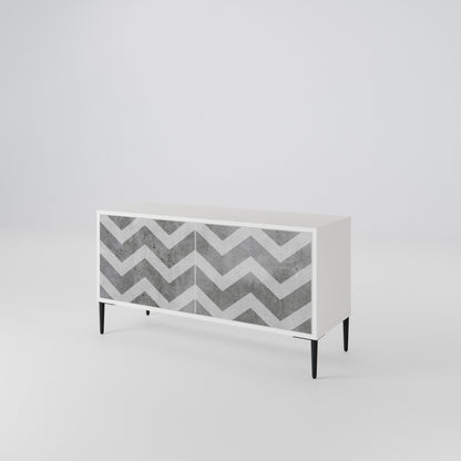 TOUGH ZIG ZAG Compact 2-Door TV Cabinet
