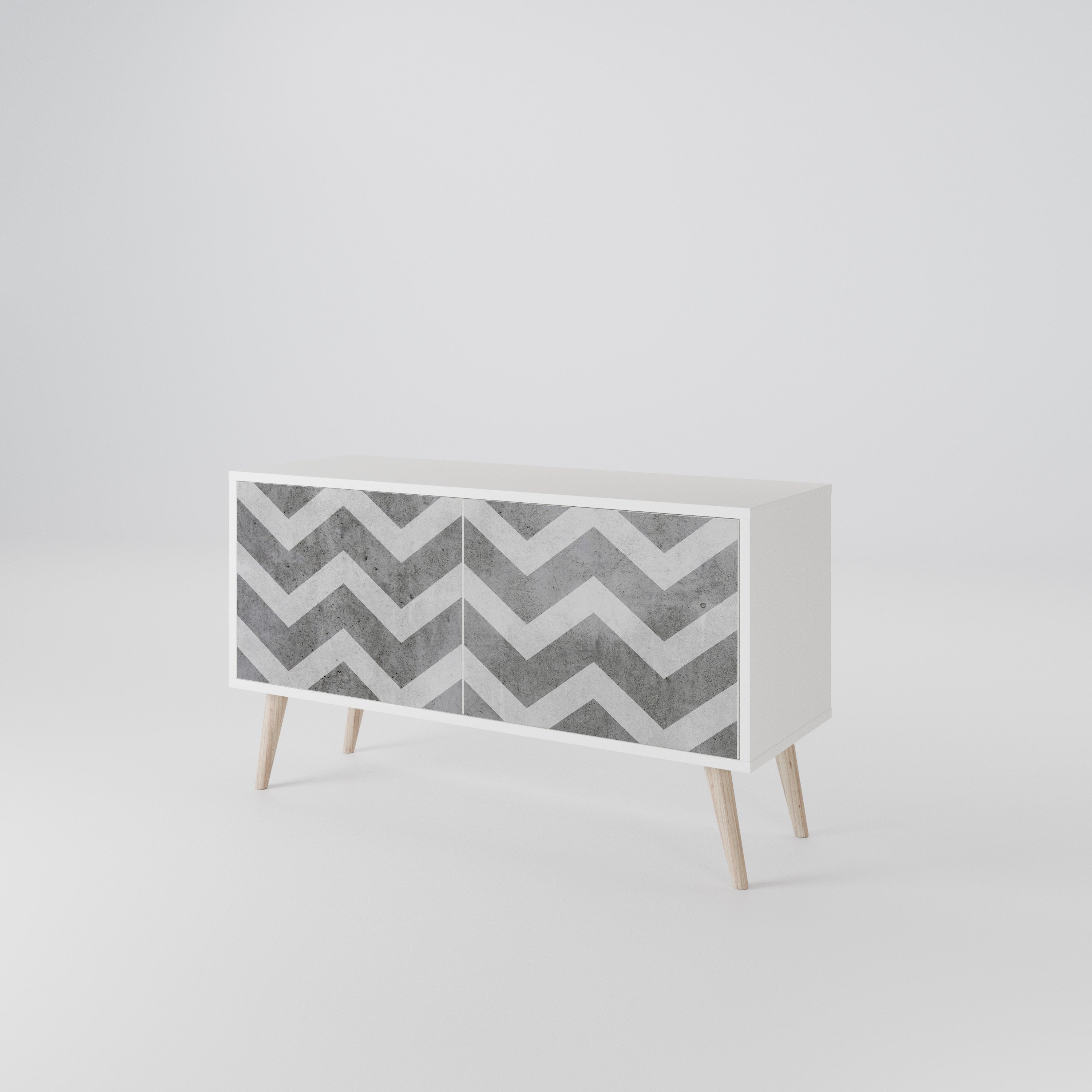 TOUGH ZIG ZAG Compact 2-Door TV Cabinet