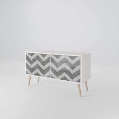 TOUGH ZIG ZAG Compact 2-Door TV Cabinet