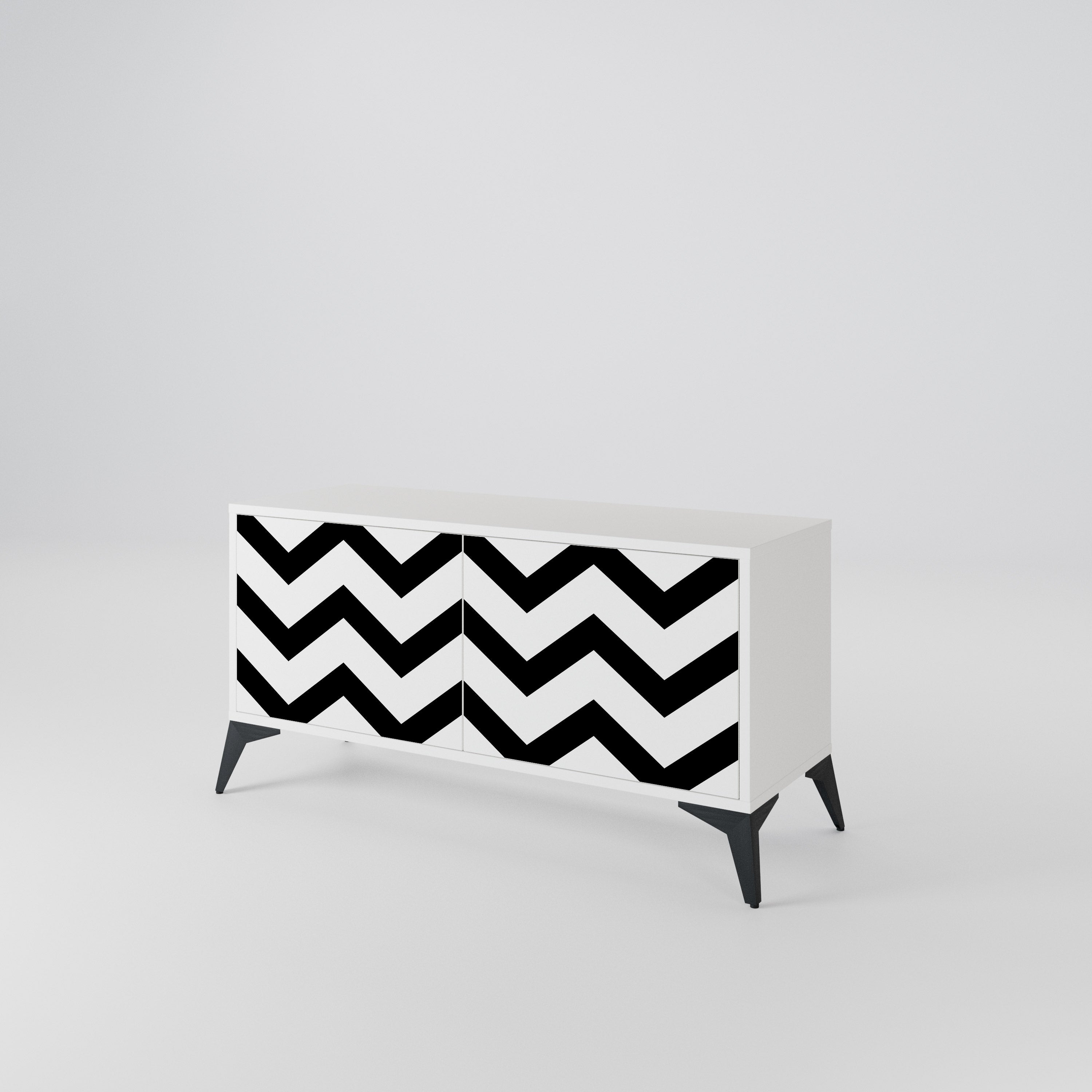 CLASSIC ZIG ZAG Compact 2-Door TV Cabinet