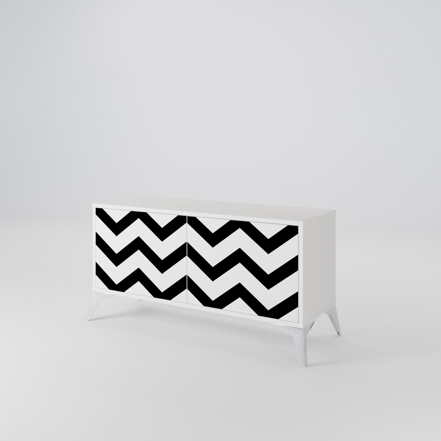 CLASSIC ZIG ZAG Compact 2-Door TV Cabinet
