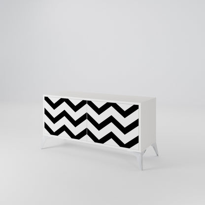 CLASSIC ZIG ZAG Compact 2-Door TV Cabinet