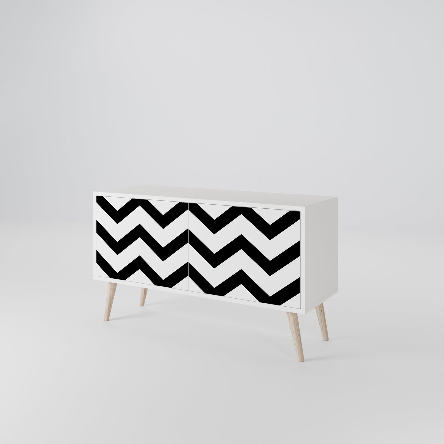 CLASSIC ZIG ZAG Compact 2-Door TV Cabinet