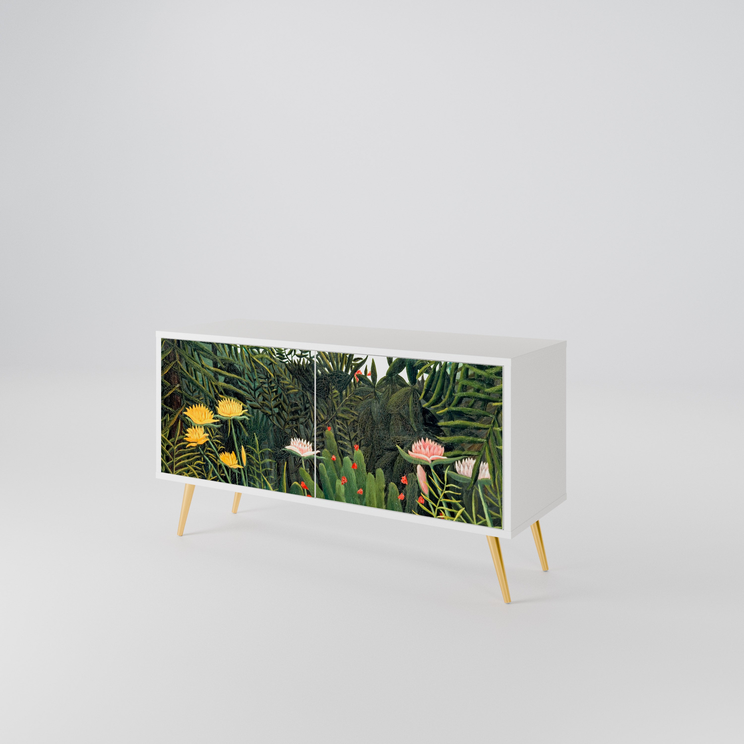 VIRGIN FOREST WITH SUNSET Compact 2-Door TV Cabinet