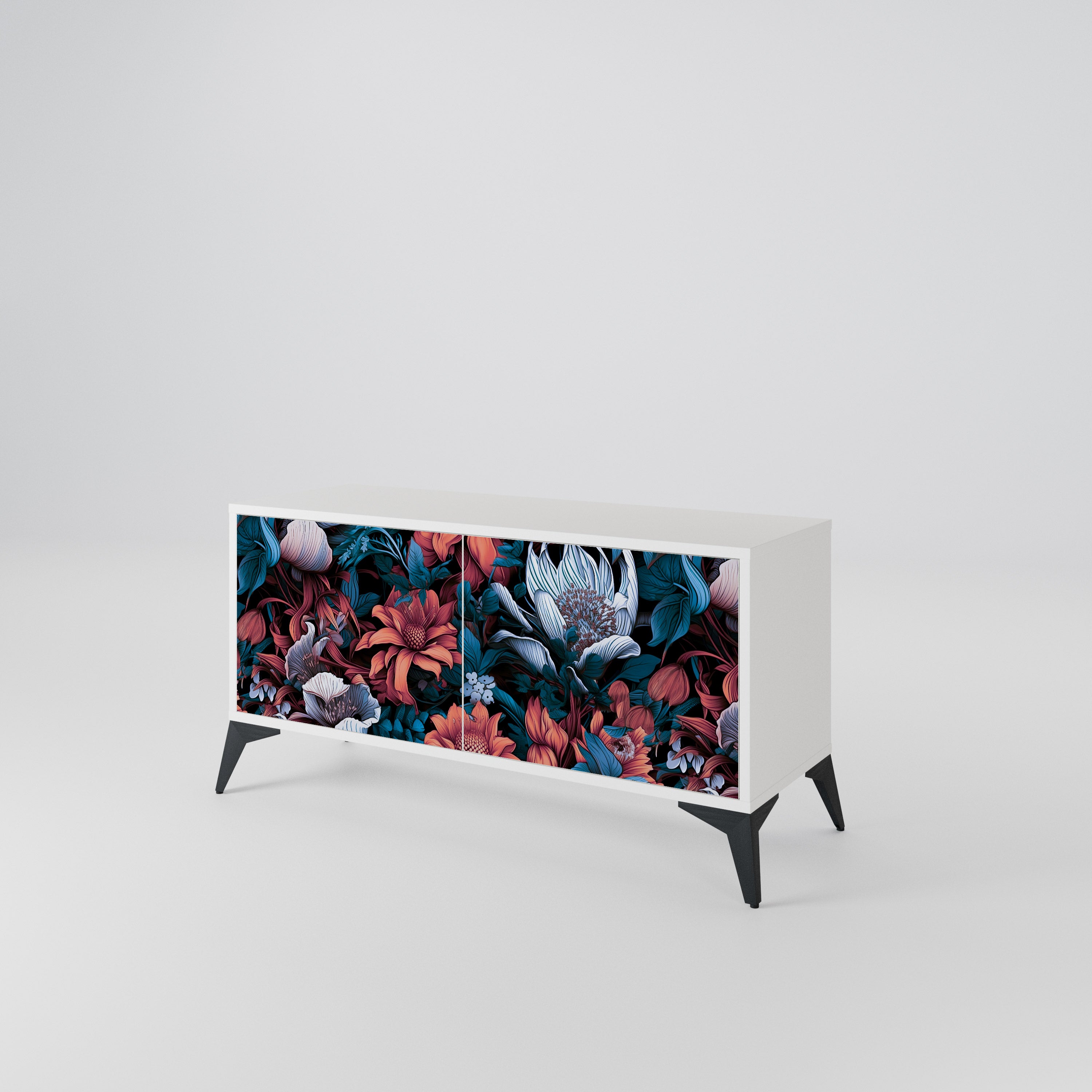 ETHEREAL BLOSSOMS Compact 2-Door TV Cabinet