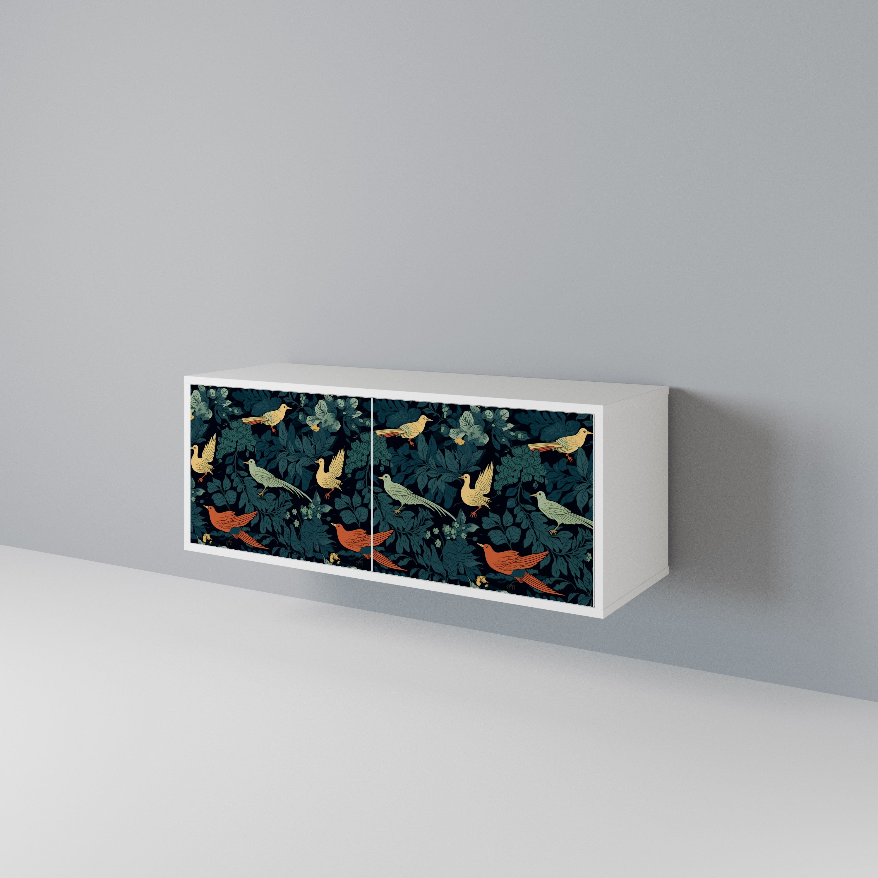 FOWL ORNAMENT Compact 2-Door TV Cabinet