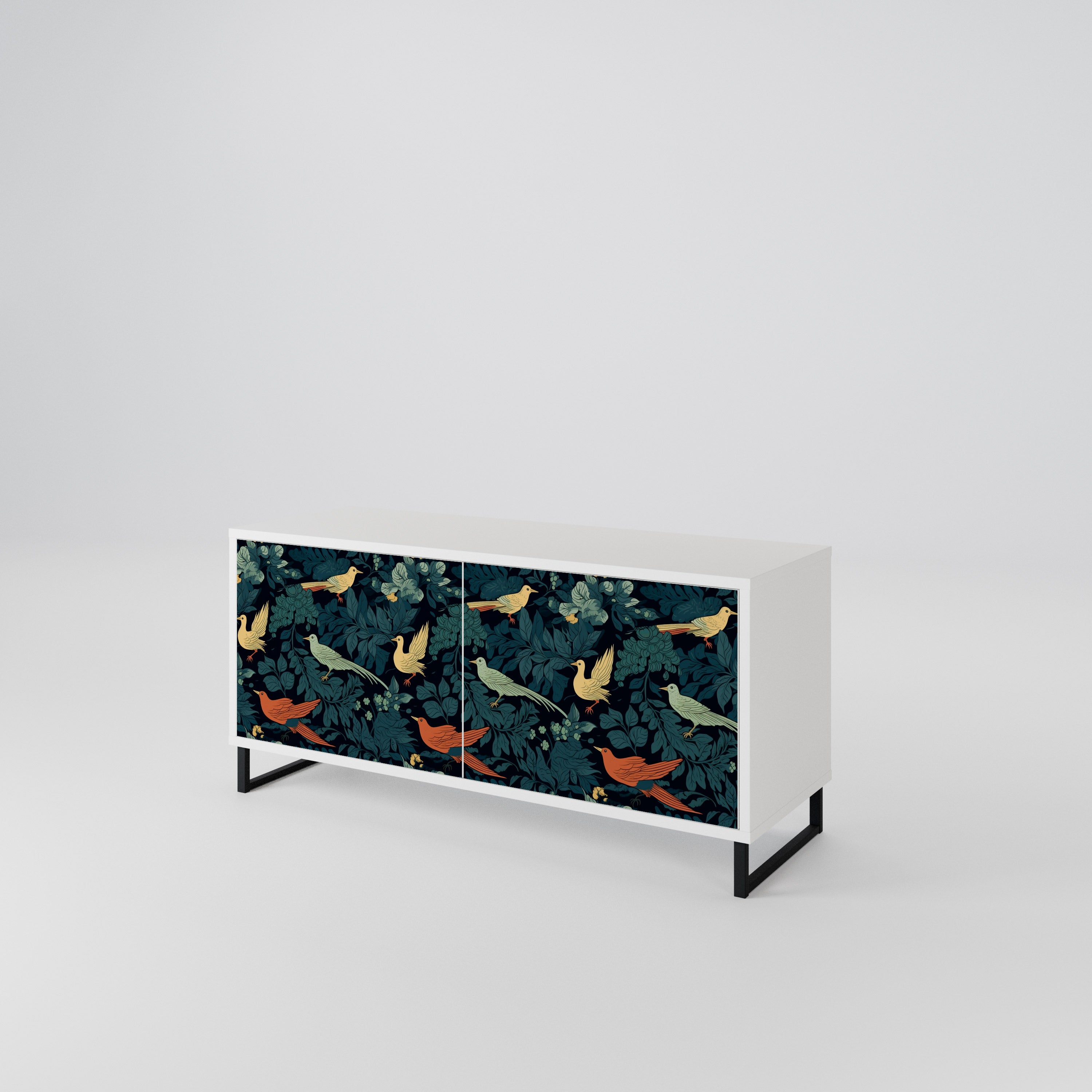 FOWL ORNAMENT Compact 2-Door TV Cabinet