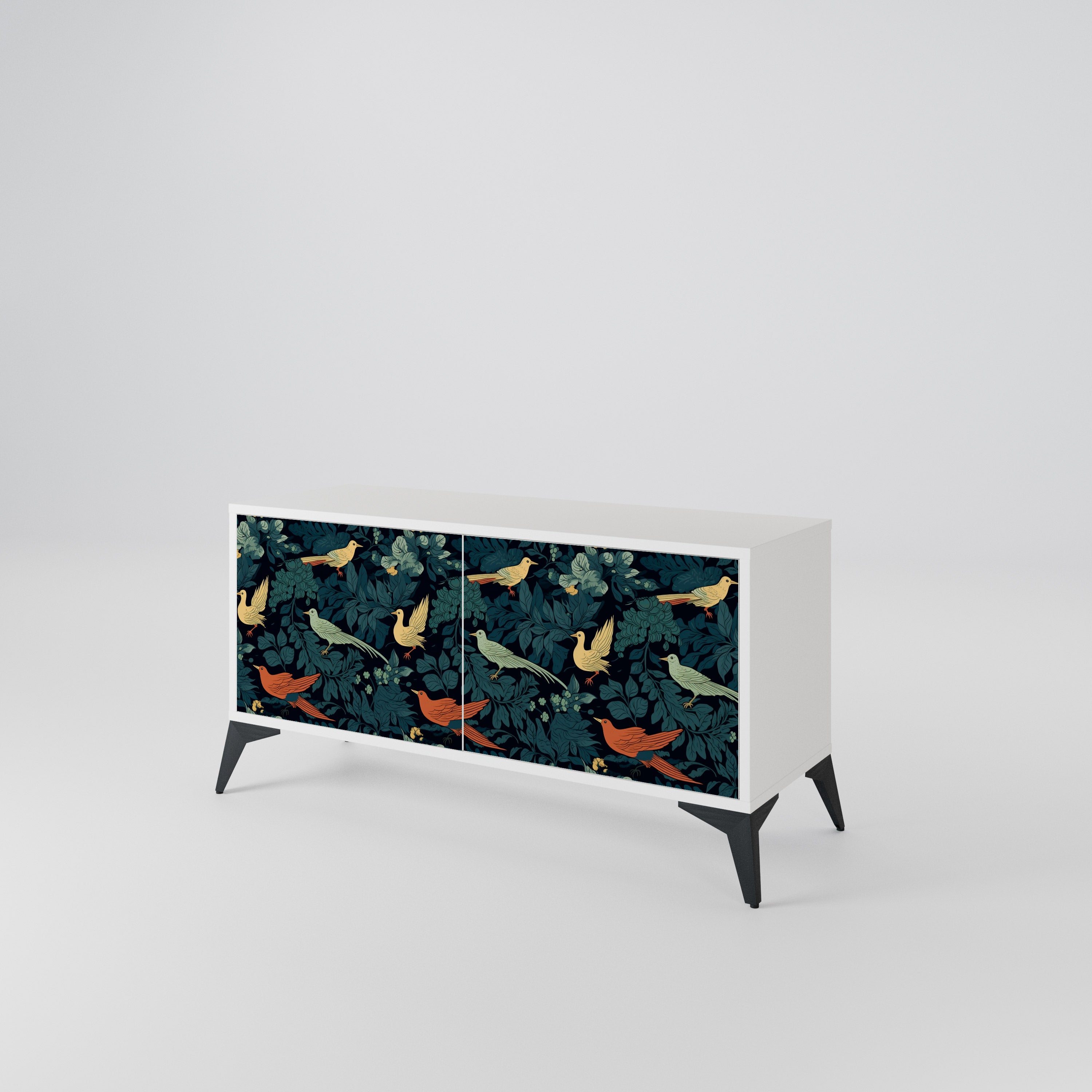 FOWL ORNAMENT Compact 2-Door TV Cabinet