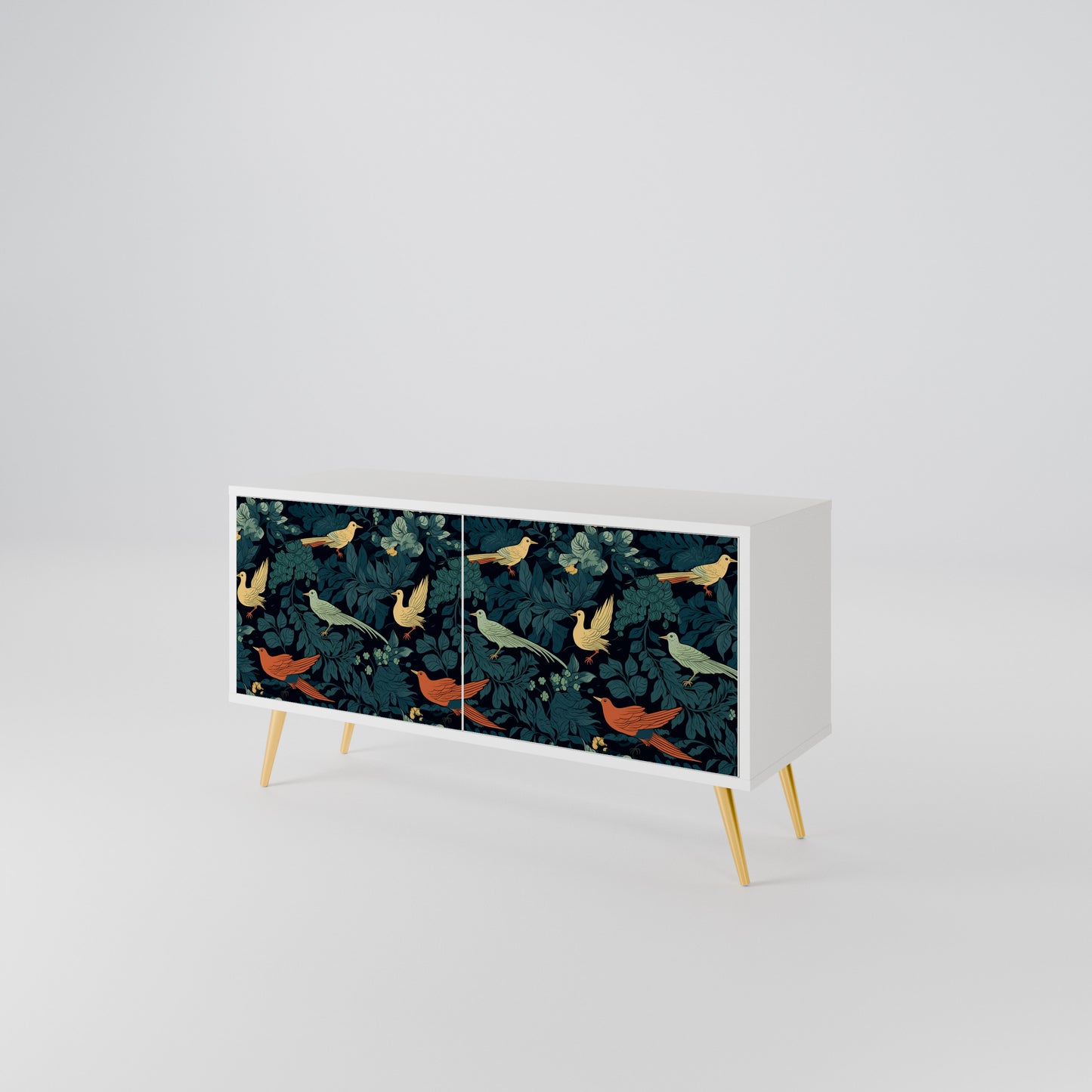 FOWL ORNAMENT Compact 2-Door TV Cabinet