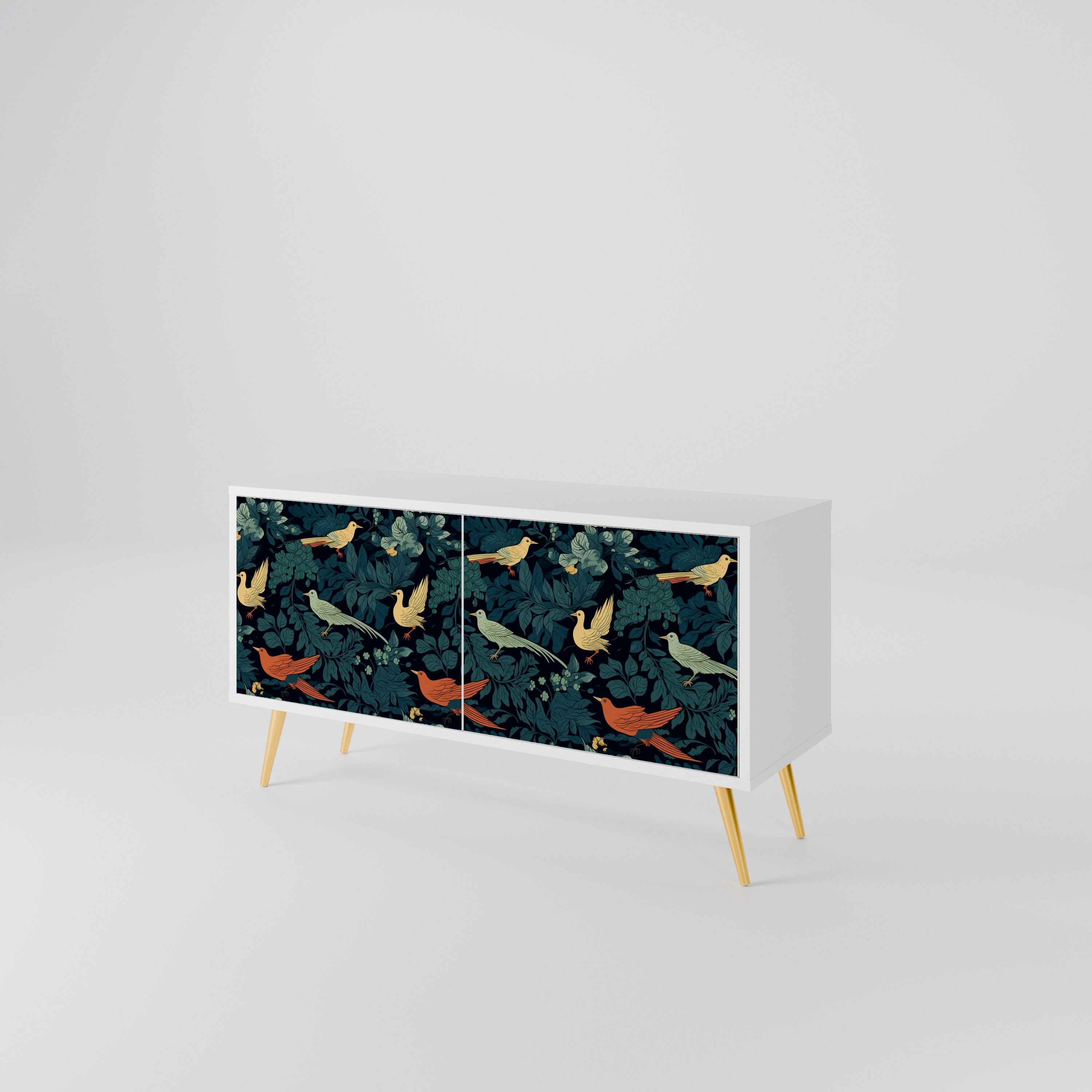 FOWL ORNAMENT Compact 2-Door TV Cabinet