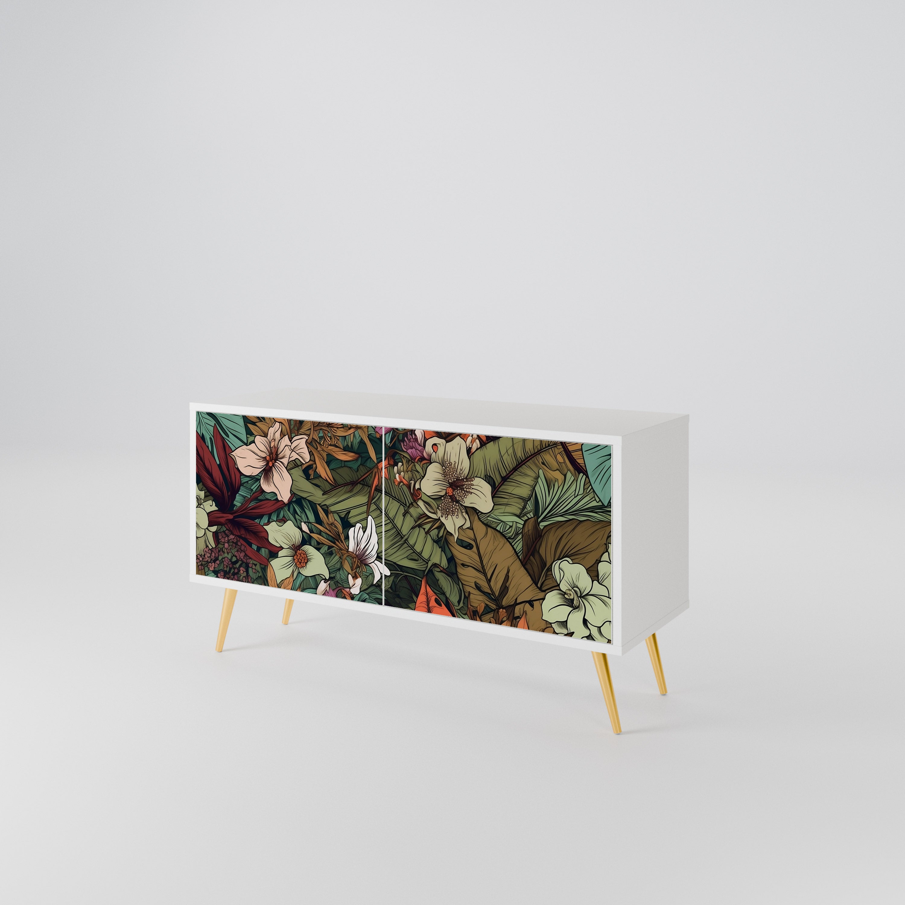 BOTANICAL EMERGENCE Compact 2-Door TV Cabinet