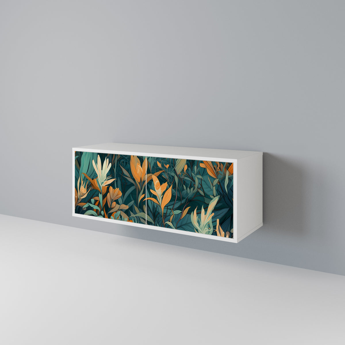 FLORAL SERENITY Compact 2-Door TV Cabinet