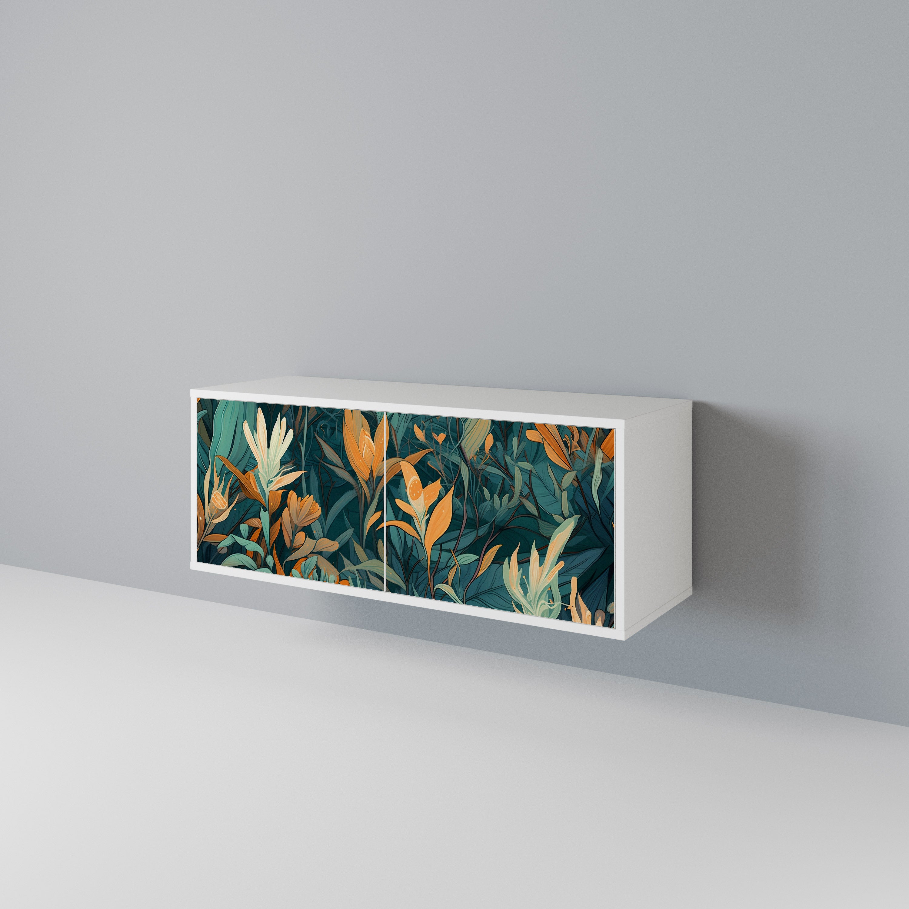 FLORAL SERENITY Compact 2-Door TV Cabinet