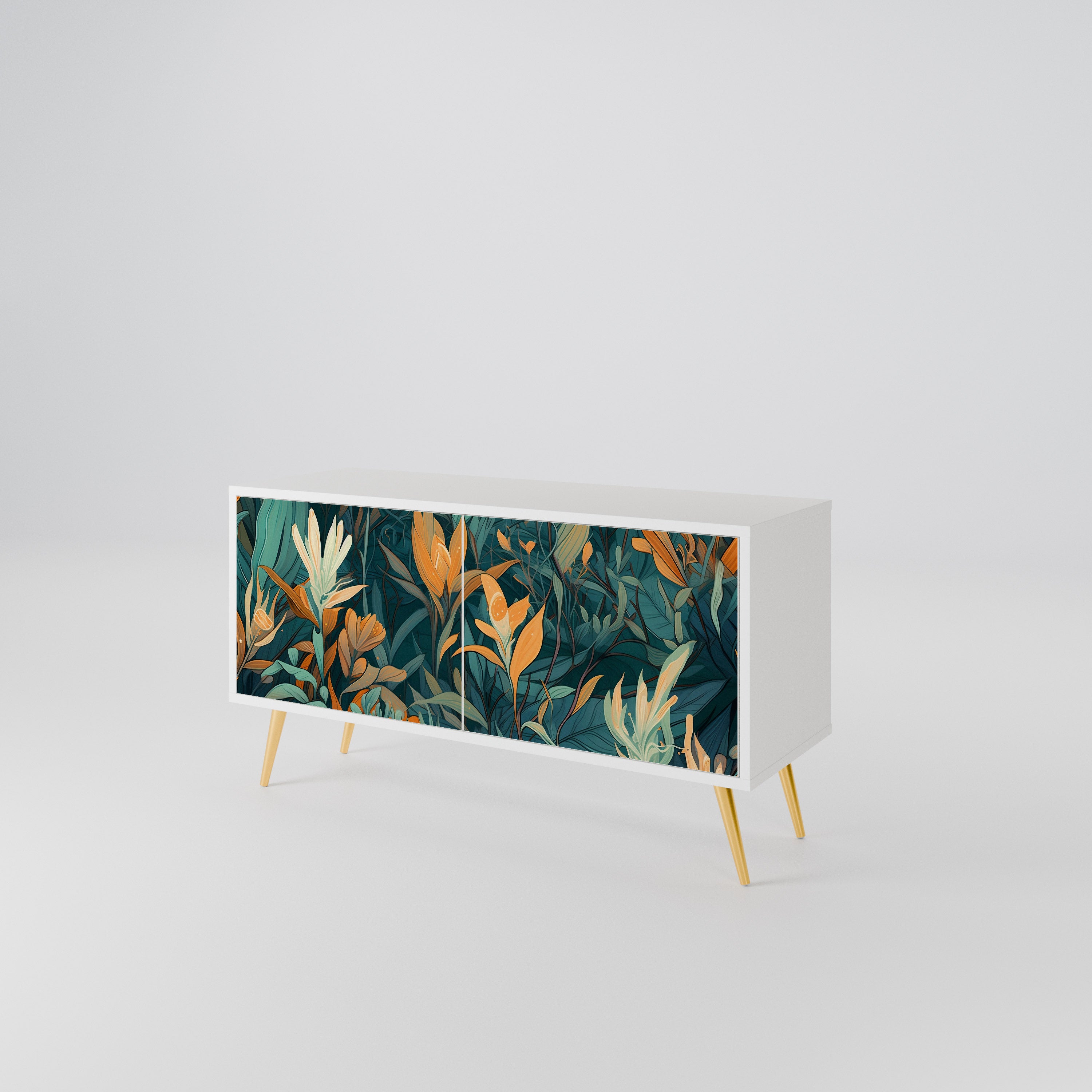 FLORAL SERENITY Compact 2-Door TV Cabinet