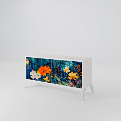 MIDNIGHT BLOSSOM Compact 2-Door TV Cabinet