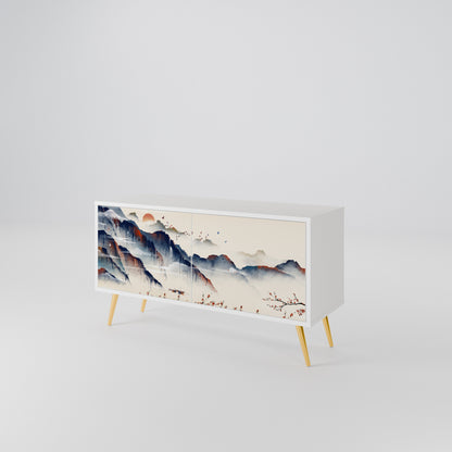 JAPANESE LANDSCAPE Compact 2-Door TV Cabinet