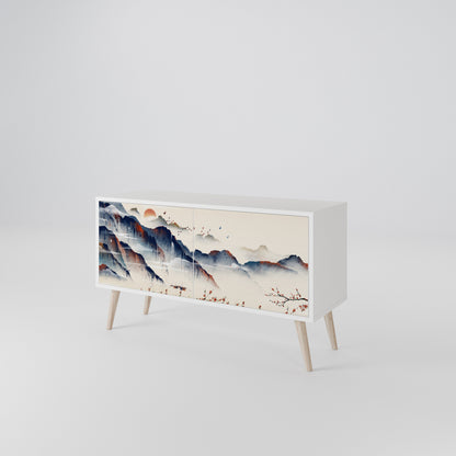 JAPANESE LANDSCAPE Compact 2-Door TV Cabinet