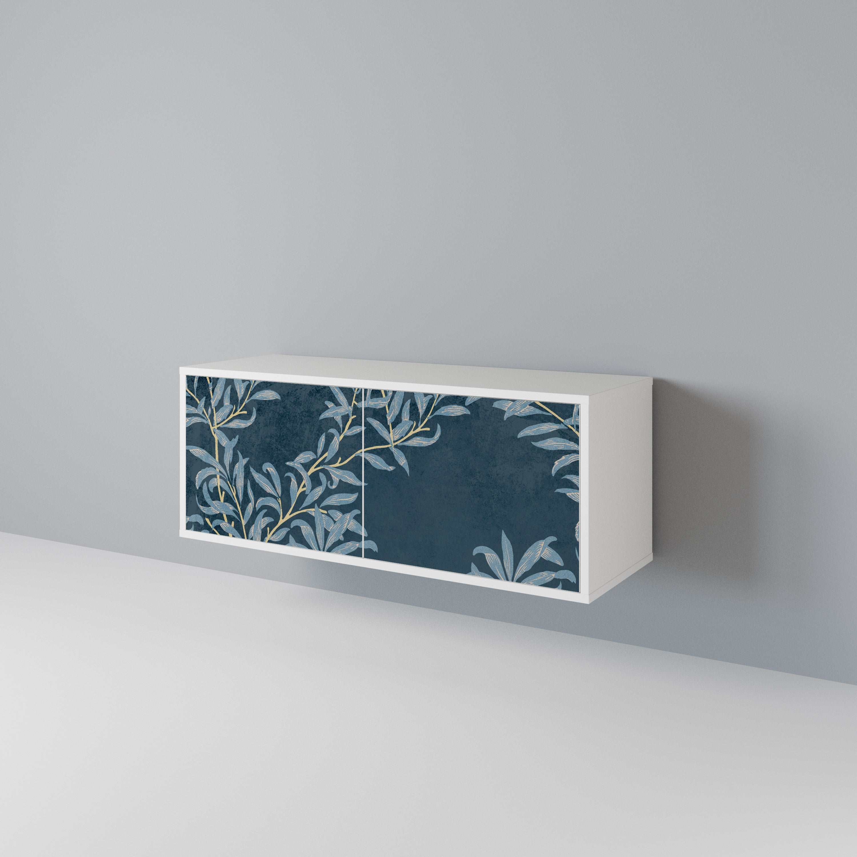 BLUE LEAVES Compact 2-Door TV Cabinet