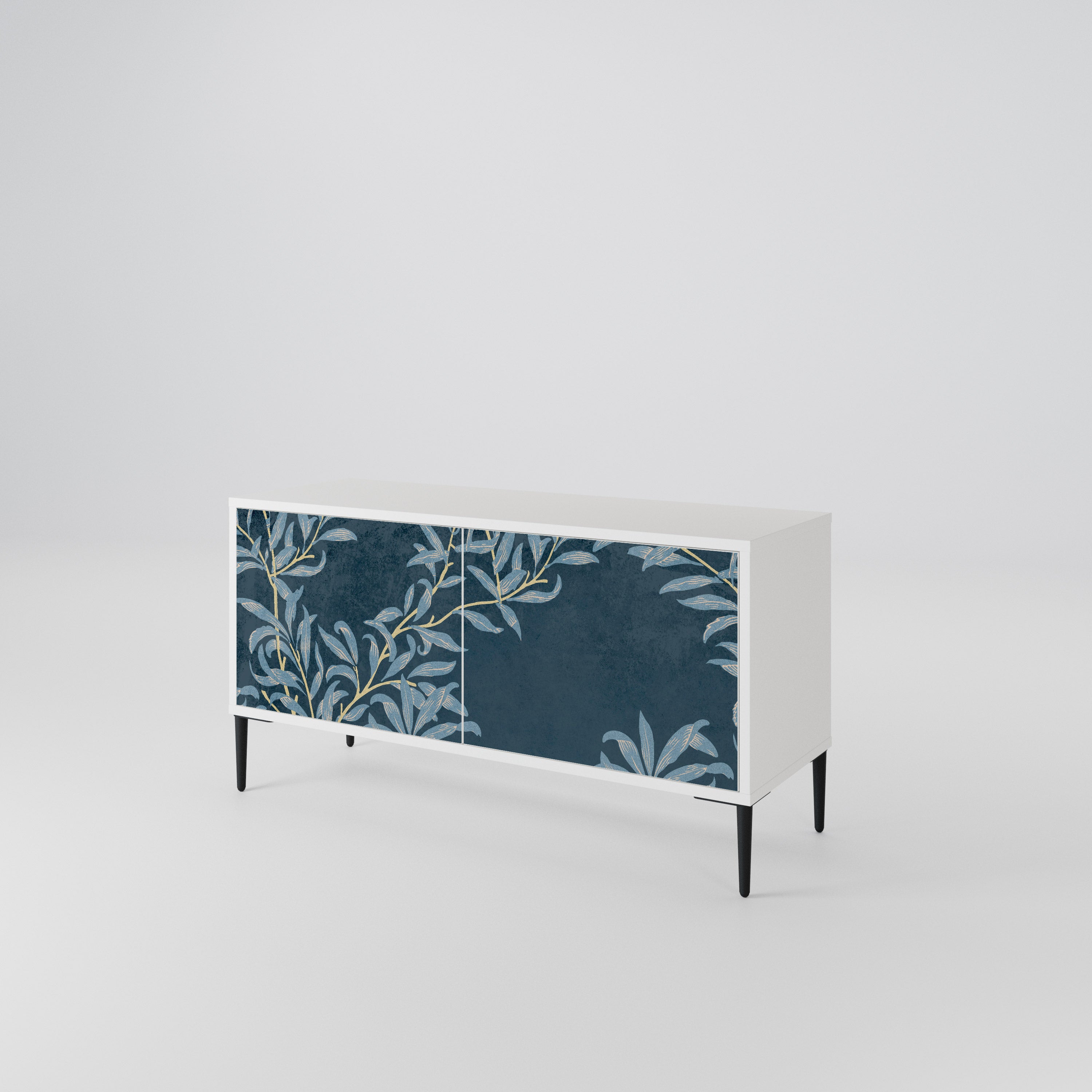 BLUE LEAVES Compact 2-Door TV Cabinet