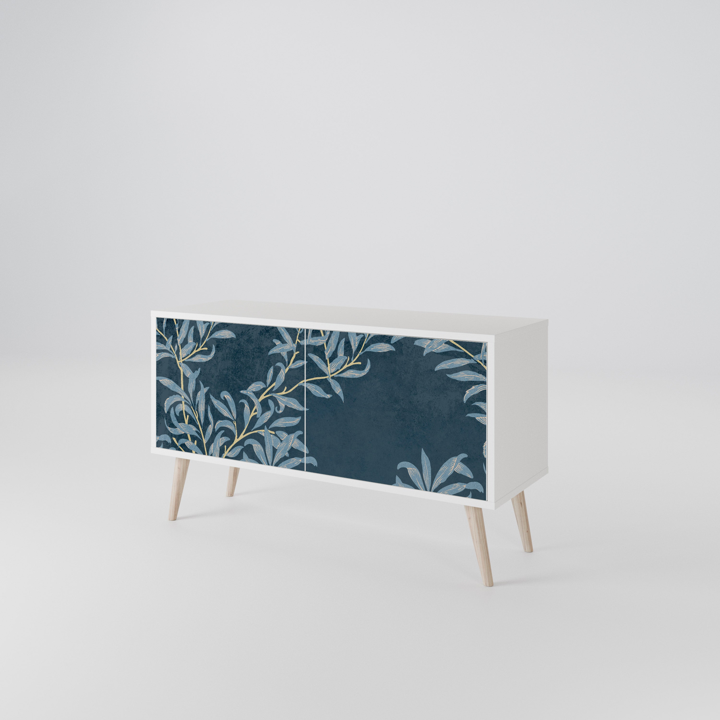 BLUE LEAVES Compact 2-Door TV Cabinet