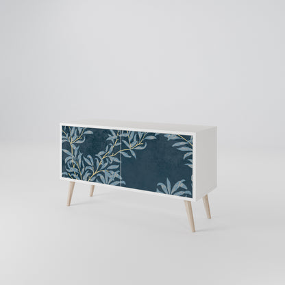 BLUE LEAVES Compact 2-Door TV Cabinet