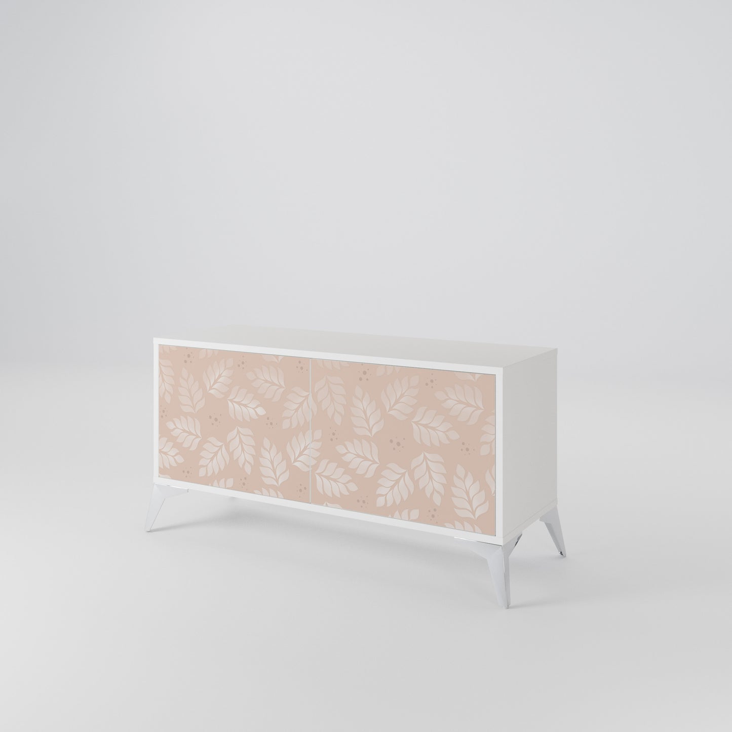 LEAVES ON BEIGE Compact 2-Door TV Cabinet