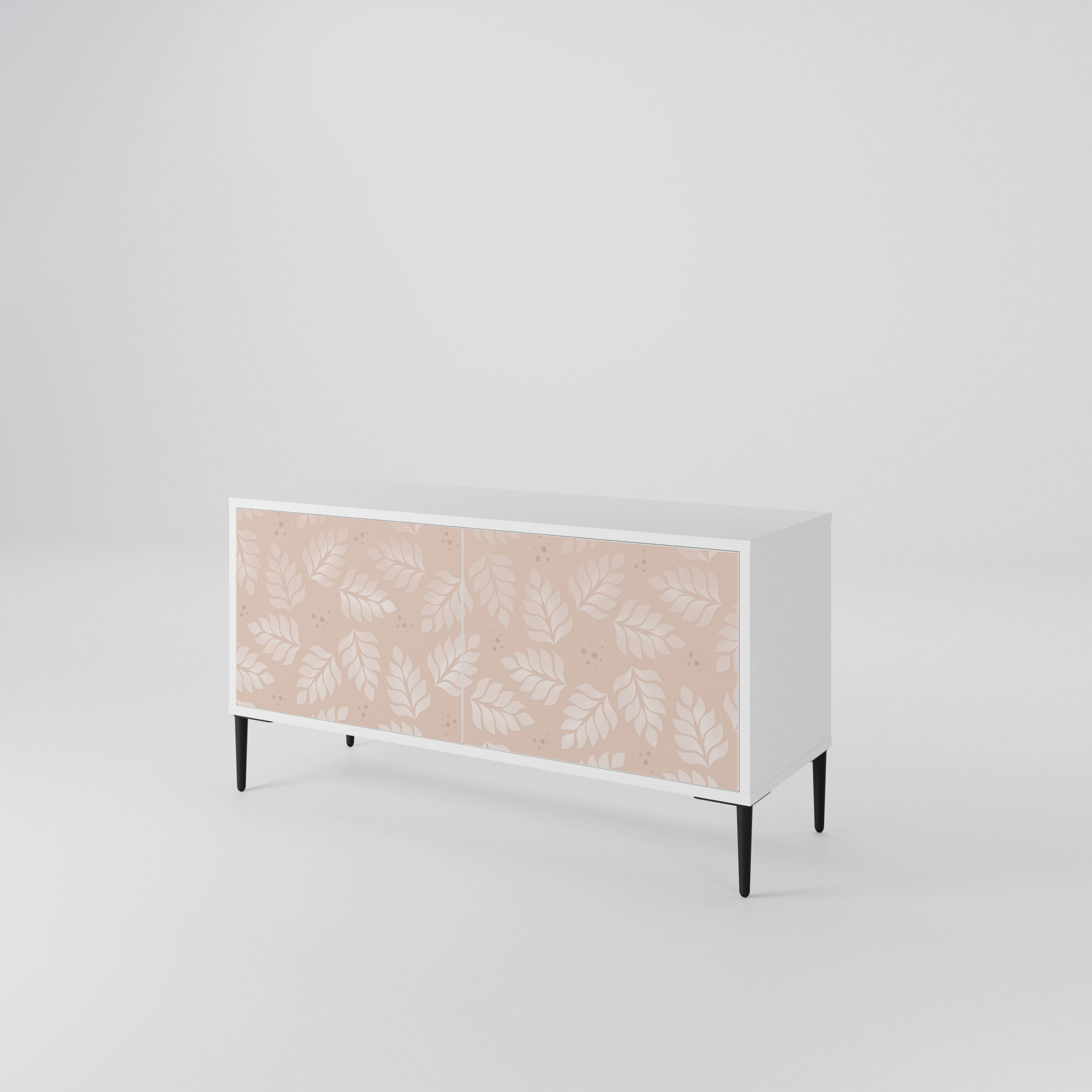 LEAVES ON BEIGE Compact 2-Door TV Cabinet