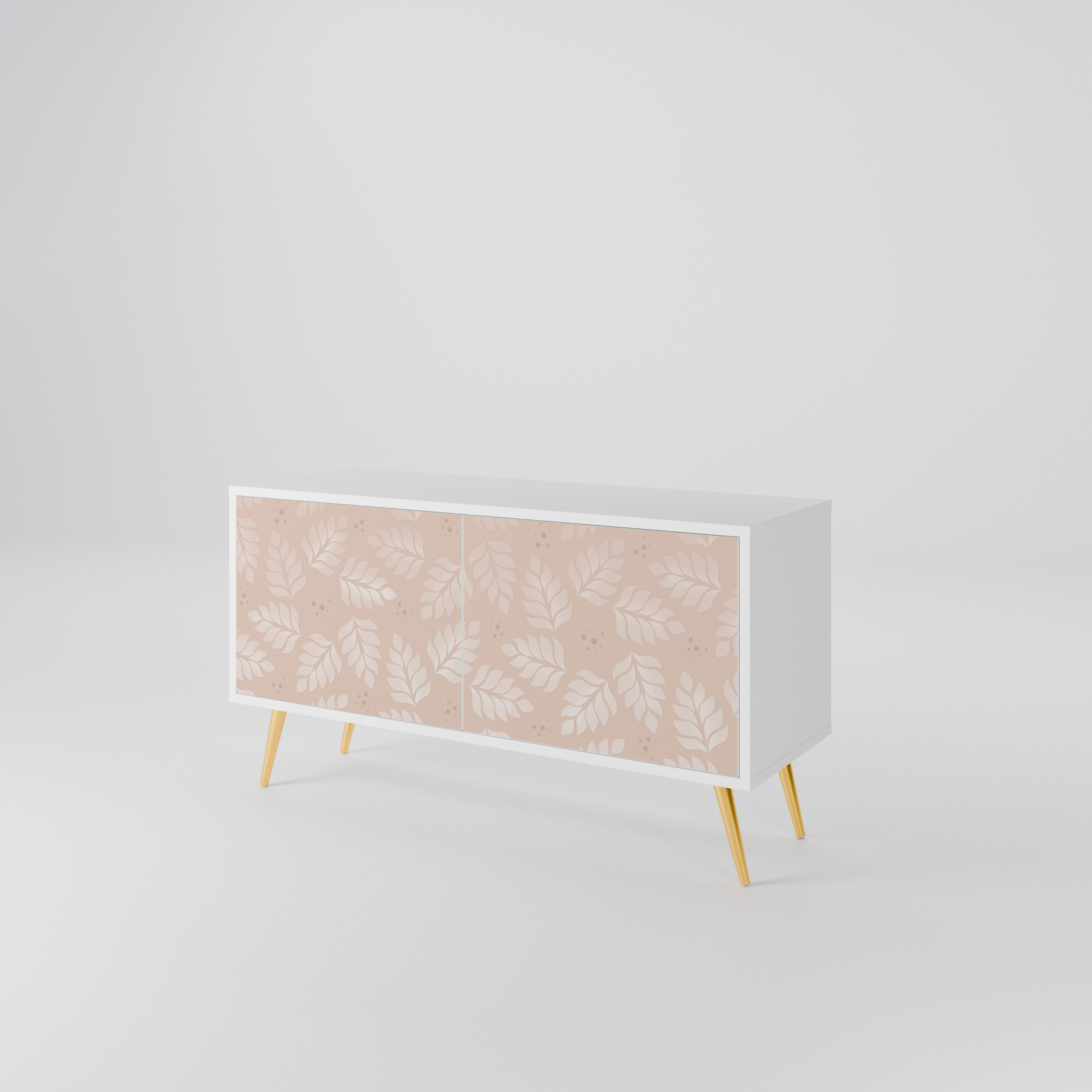 LEAVES ON BEIGE Compact 2-Door TV Cabinet
