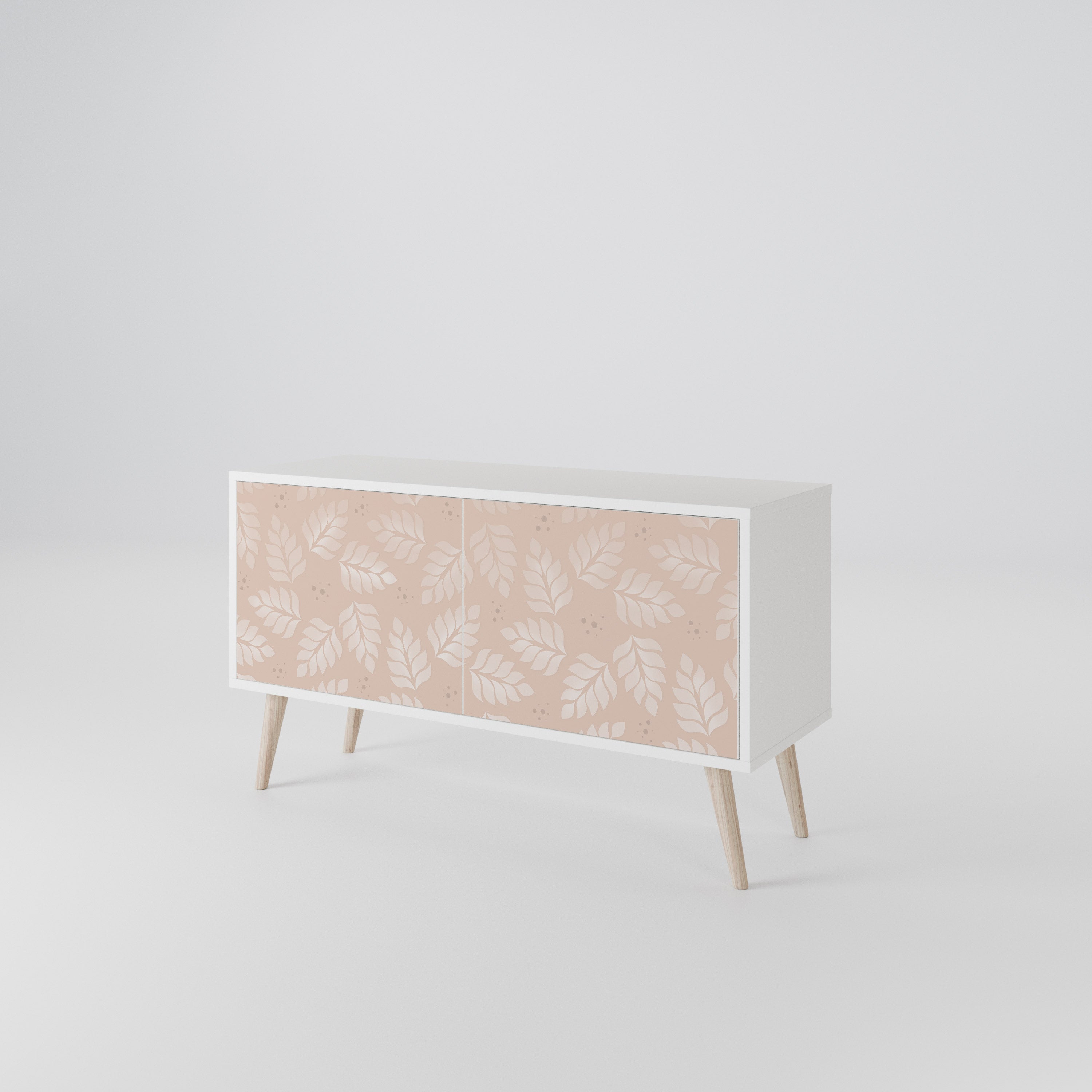 LEAVES ON BEIGE Compact 2-Door TV Cabinet