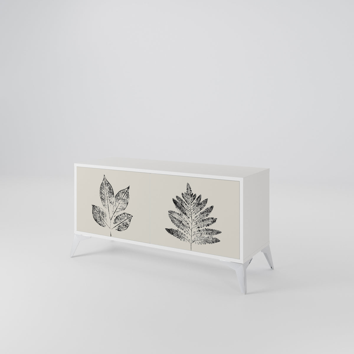 LEAFY STAMPS Compact 2-Door TV Cabinet
