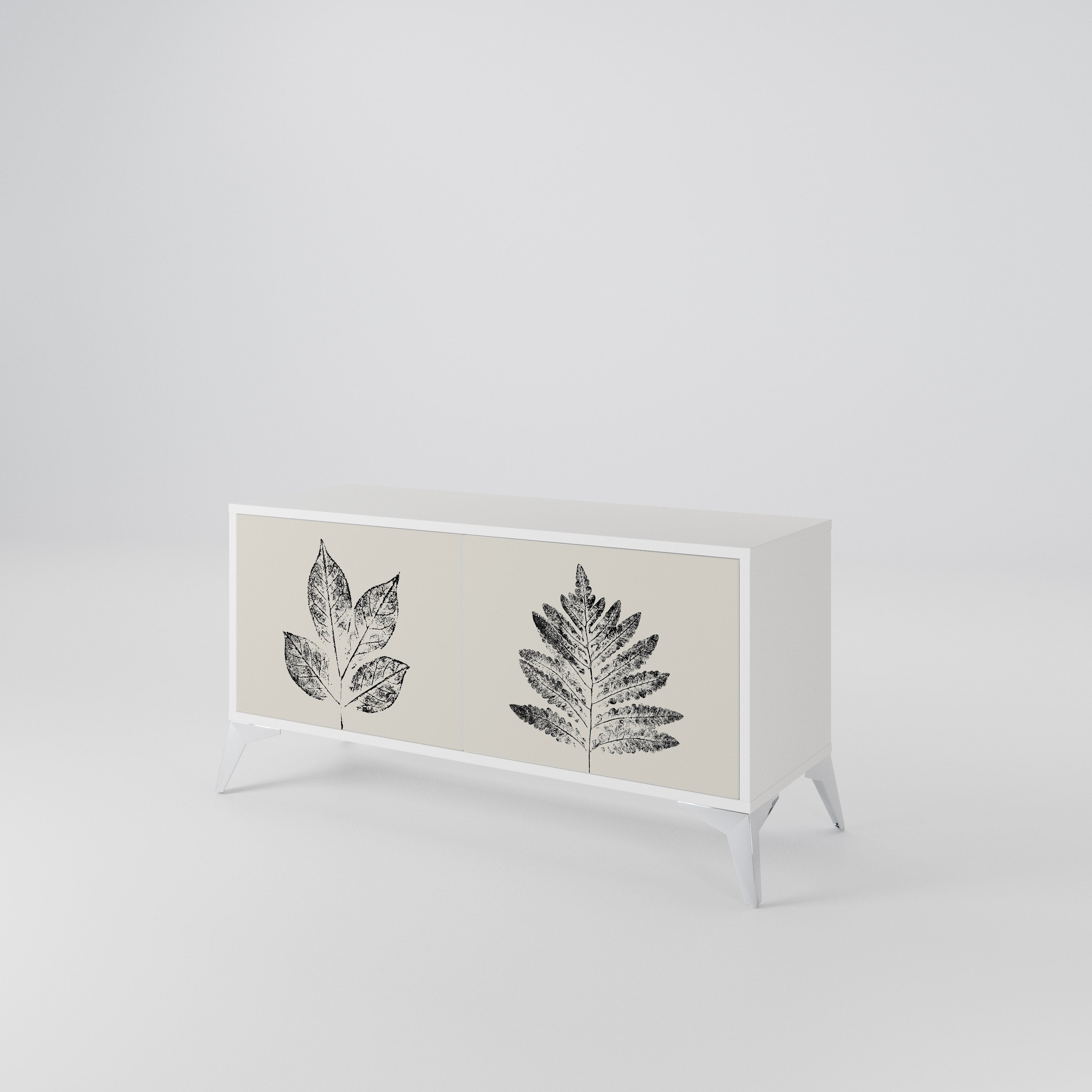 LEAFY STAMPS Compact 2-Door TV Cabinet