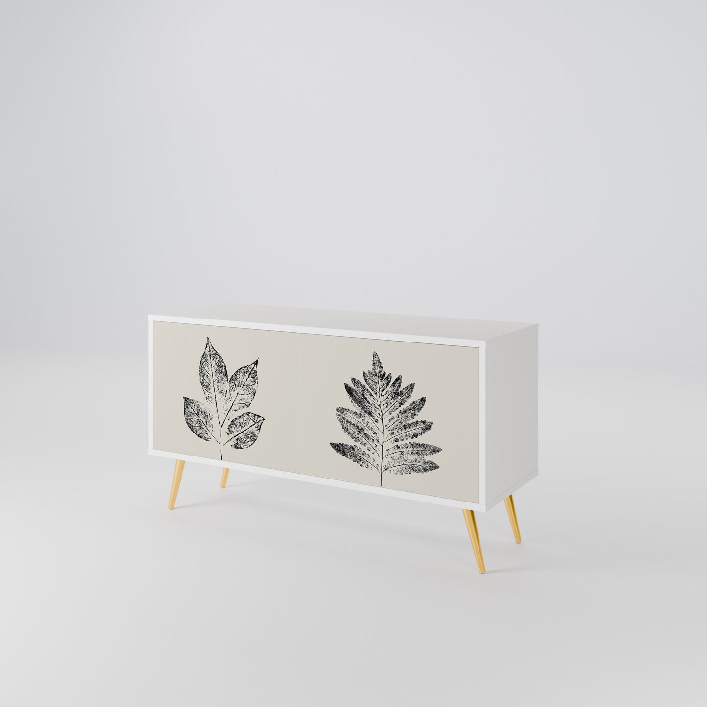 LEAFY STAMPS Compact 2-Door TV Cabinet