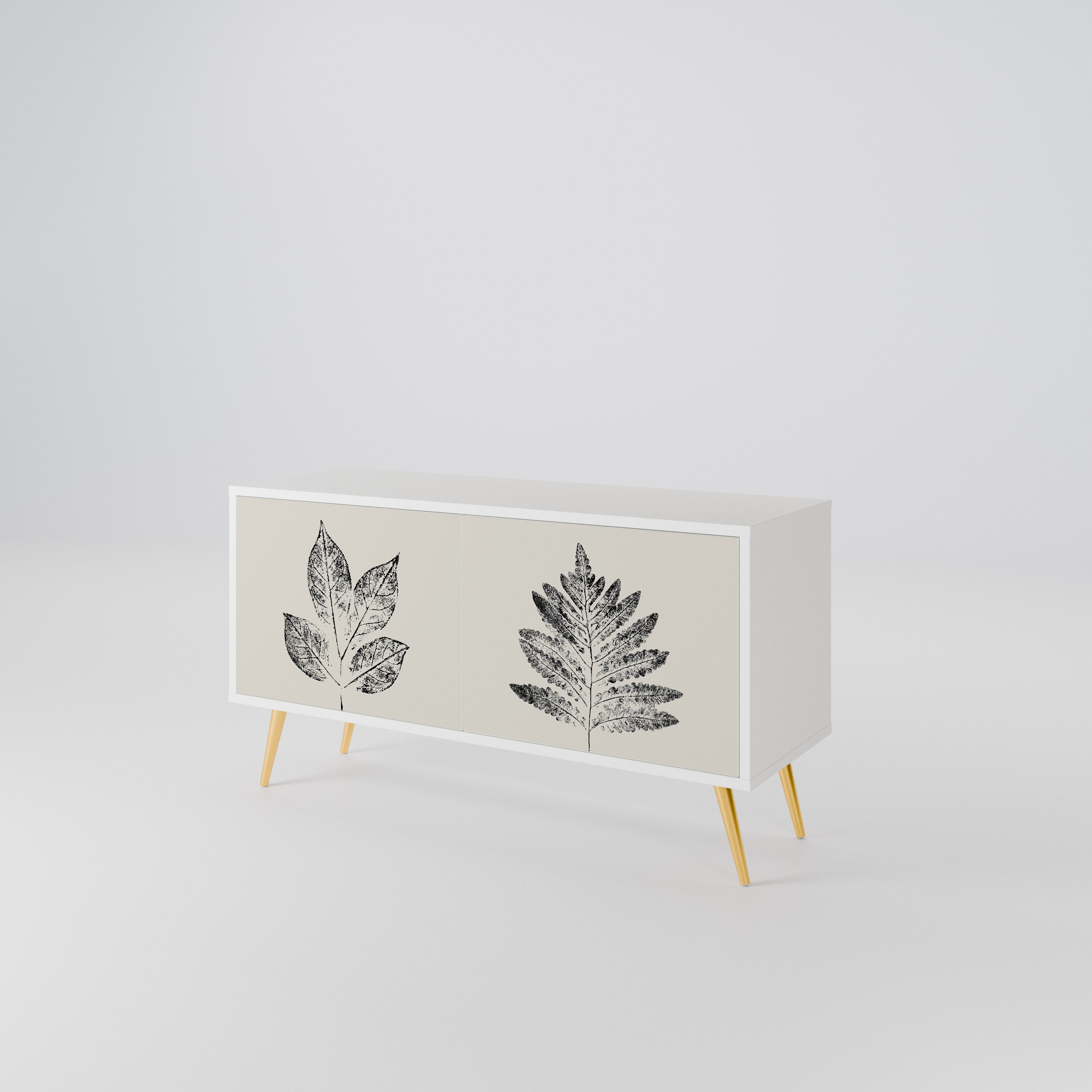 LEAFY STAMPS Compact 2-Door TV Cabinet