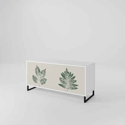GREEN LEAFY STAMPS Compact 2-Door TV Cabinet