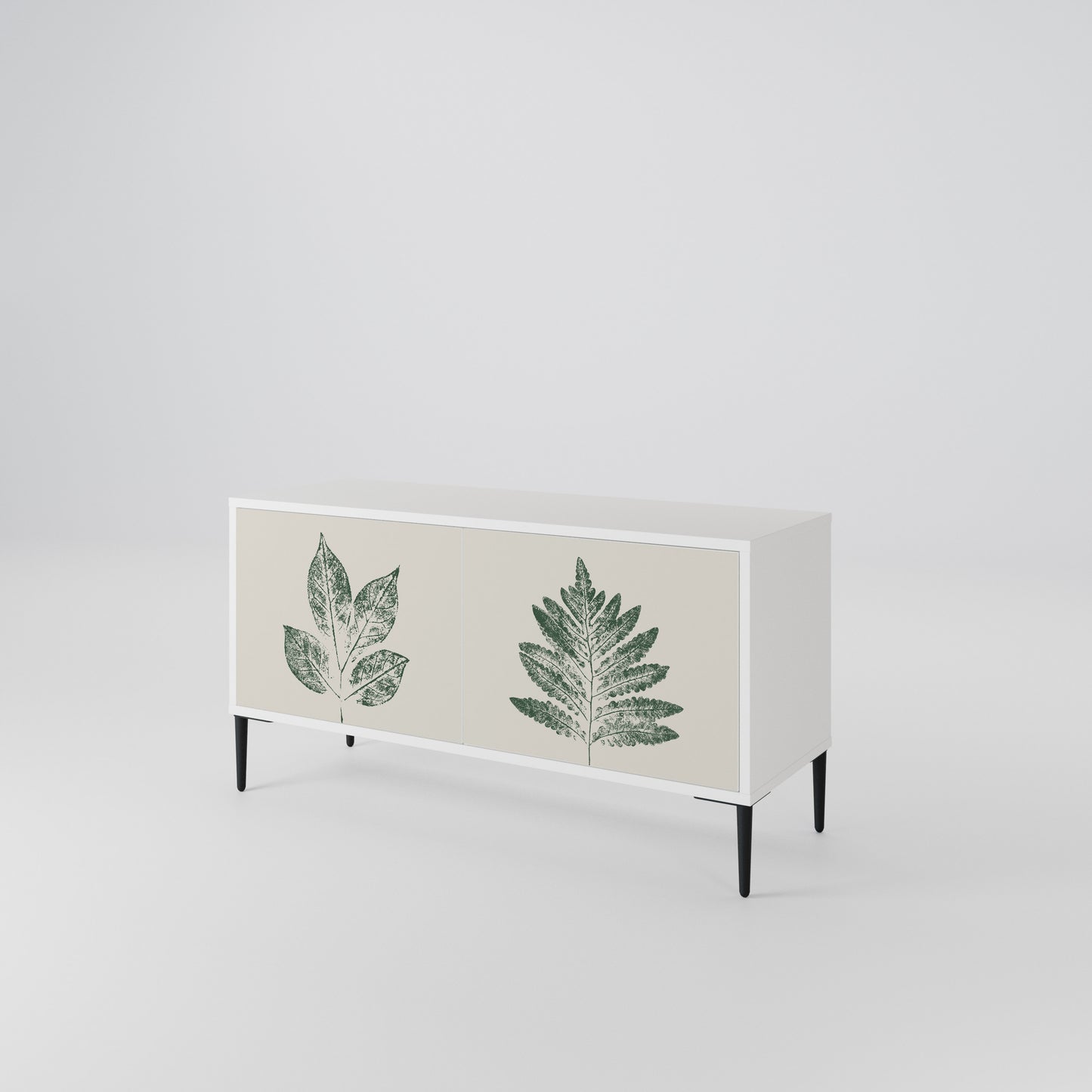 GREEN LEAFY STAMPS Compact 2-Door TV Cabinet