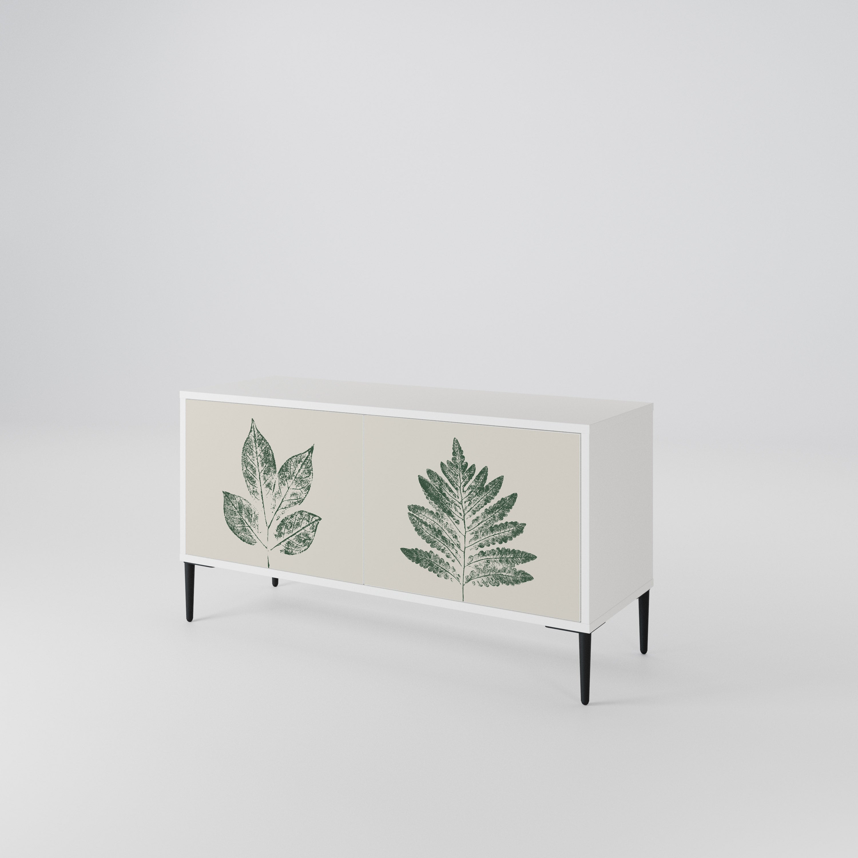 GREEN LEAFY STAMPS Compact 2-Door TV Cabinet