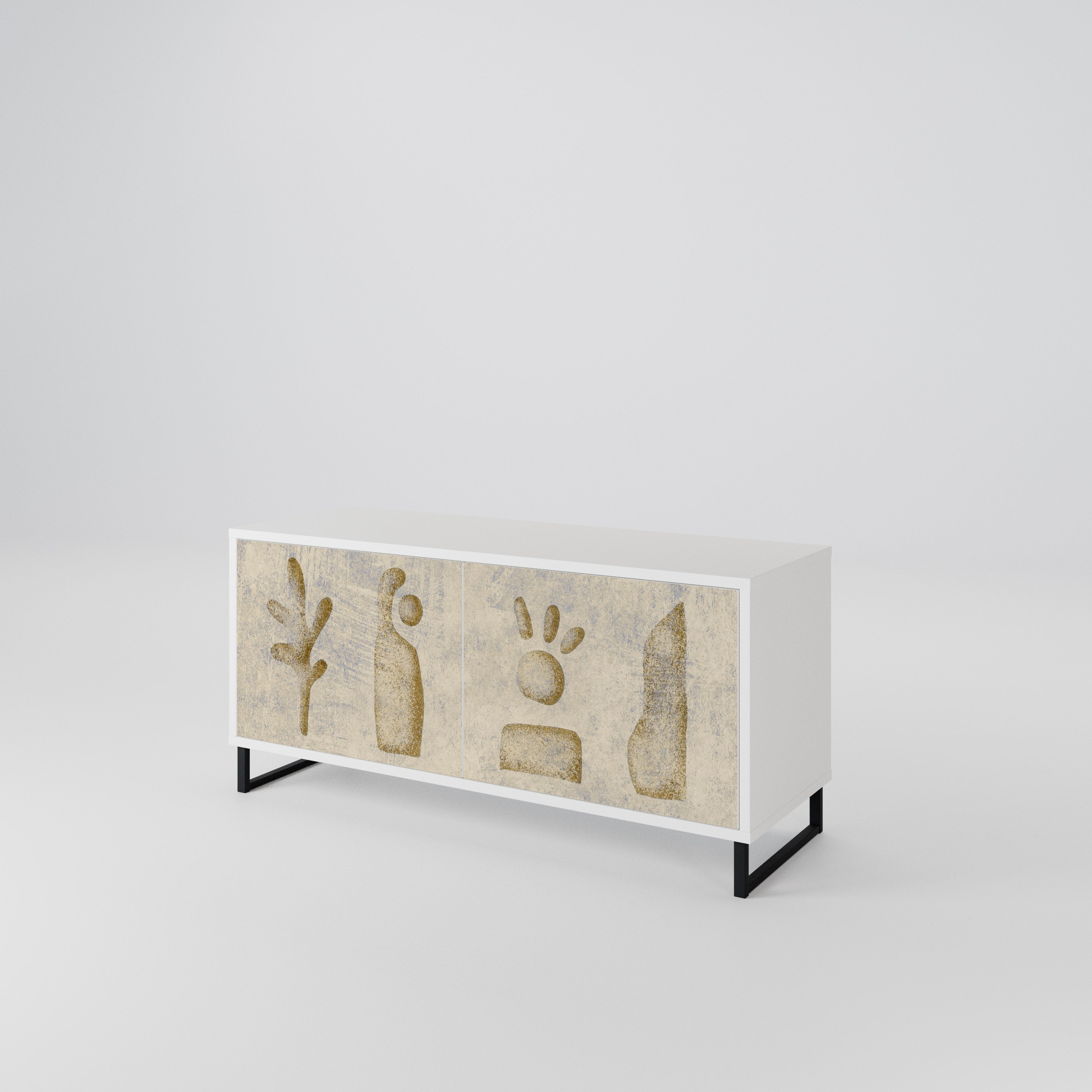 SAND SCULPTURES Compact 2-Door TV Cabinet