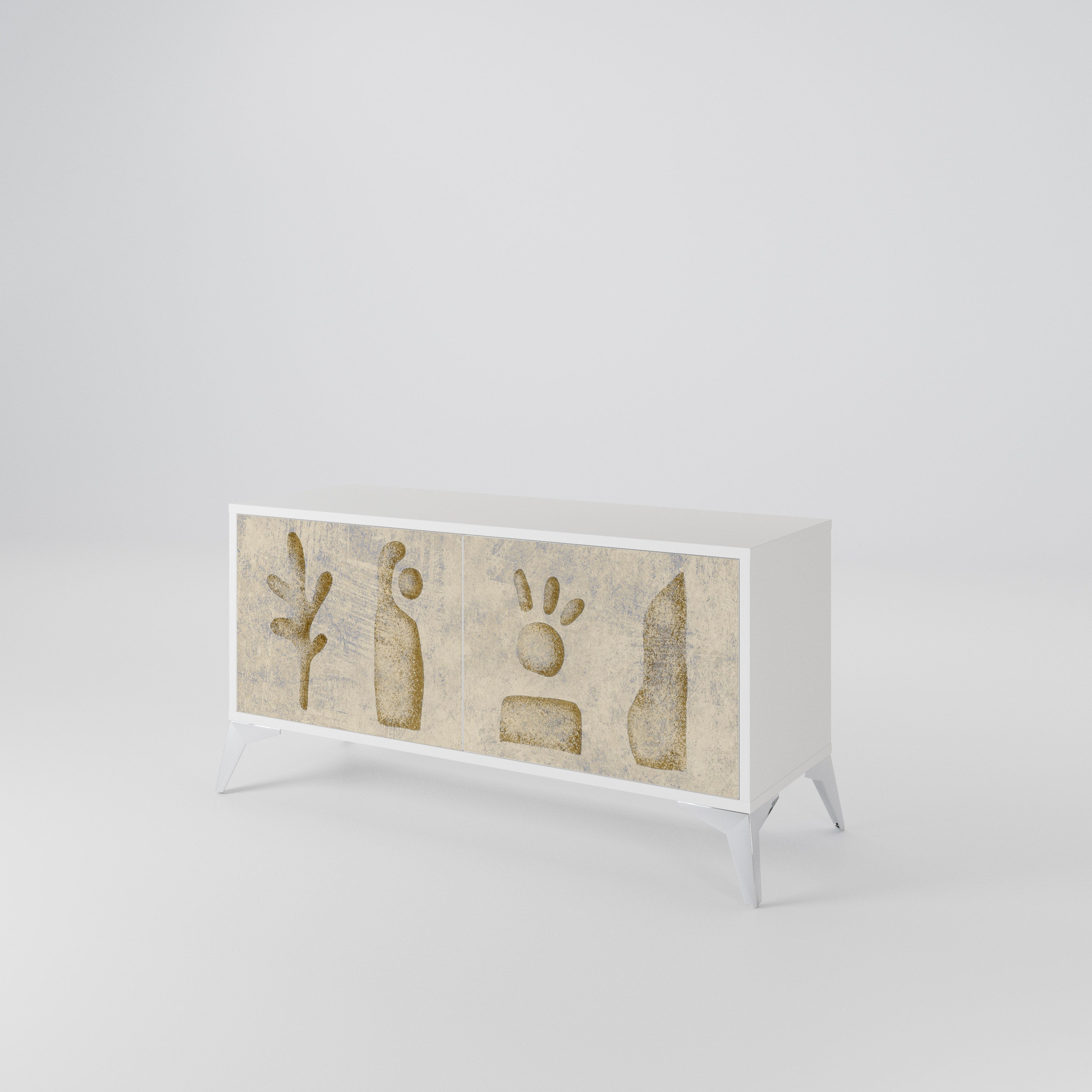 SAND SCULPTURES Compact 2-Door TV Cabinet