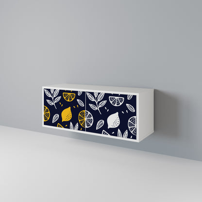 CITRUS BLACK AND WHITE Compact 2-Door TV Cabinet