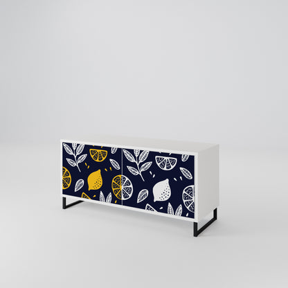 CITRUS BLACK AND WHITE Compact 2-Door TV Cabinet