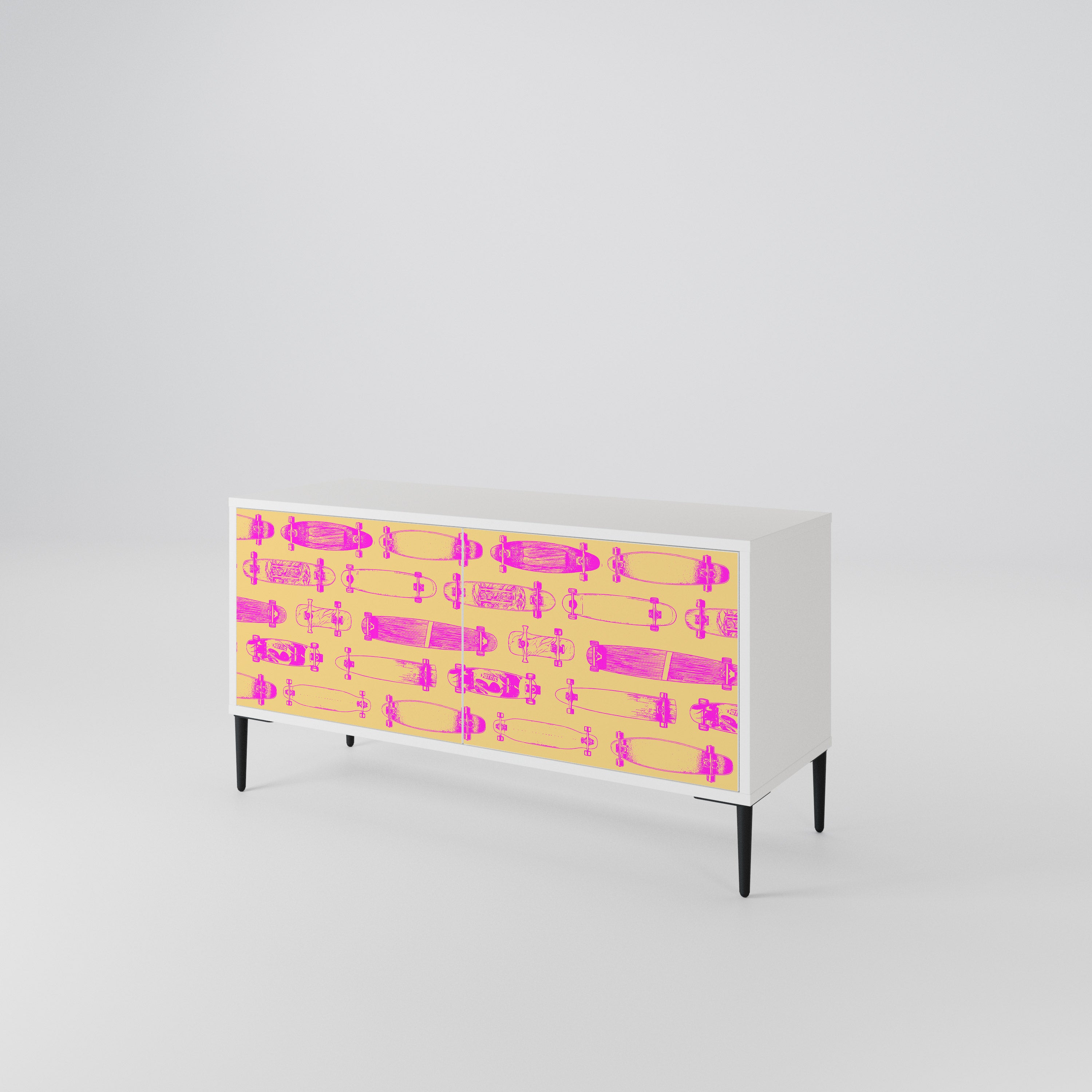 SKATEBOARD ARTISTRY Compact 2-Door TV Cabinet